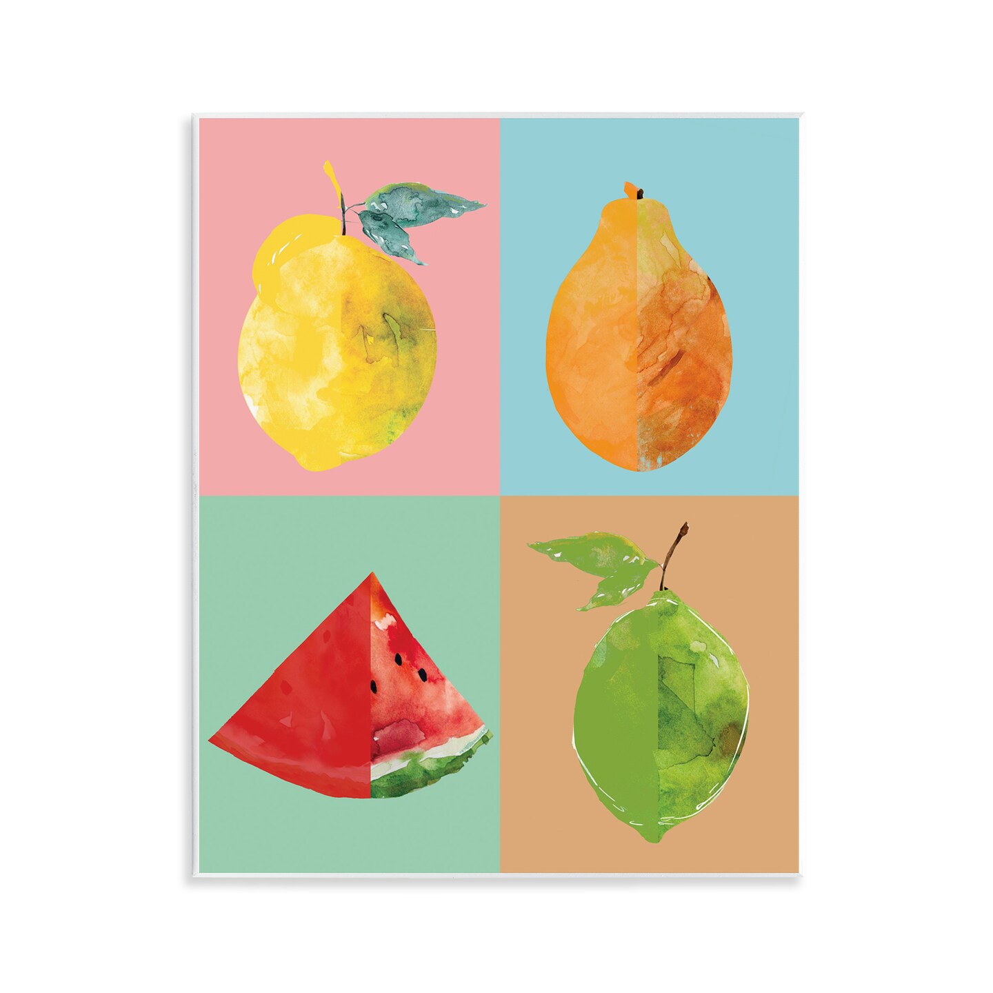 Stupell Industries Modern Pop Fruits Abstract Wall Plaque Art Design by Carol Robinson