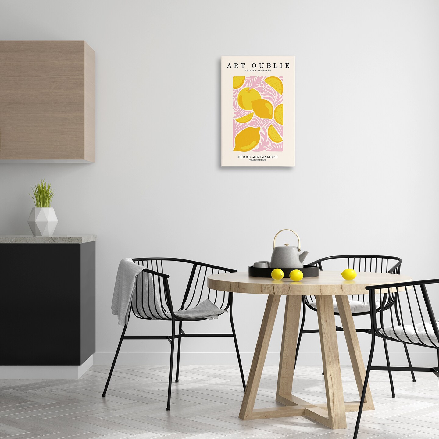 Stupell Industries Lemons on Pink Florals Canvas Wall Art Design by Incado