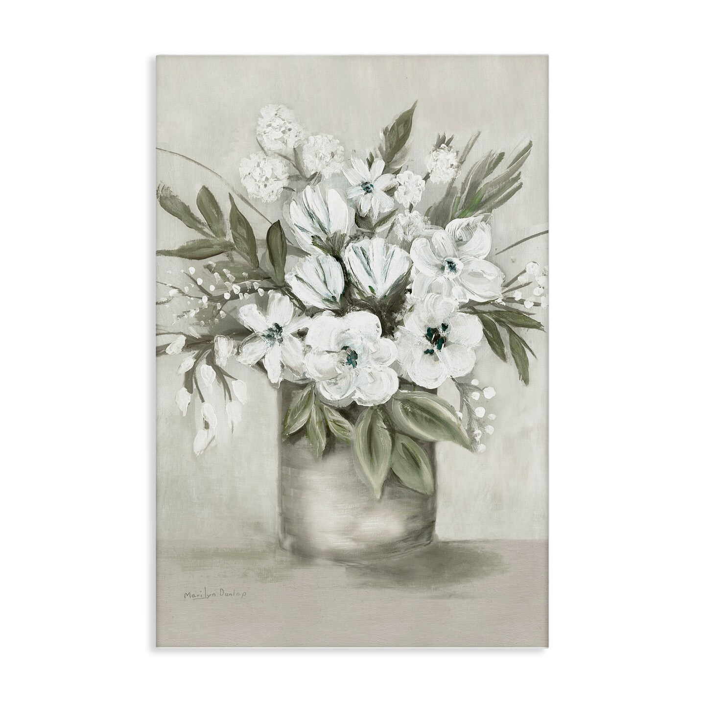 Stupell Industries Mixed White Flowers Canvas Wall Art Design by Marilyn Dunlap