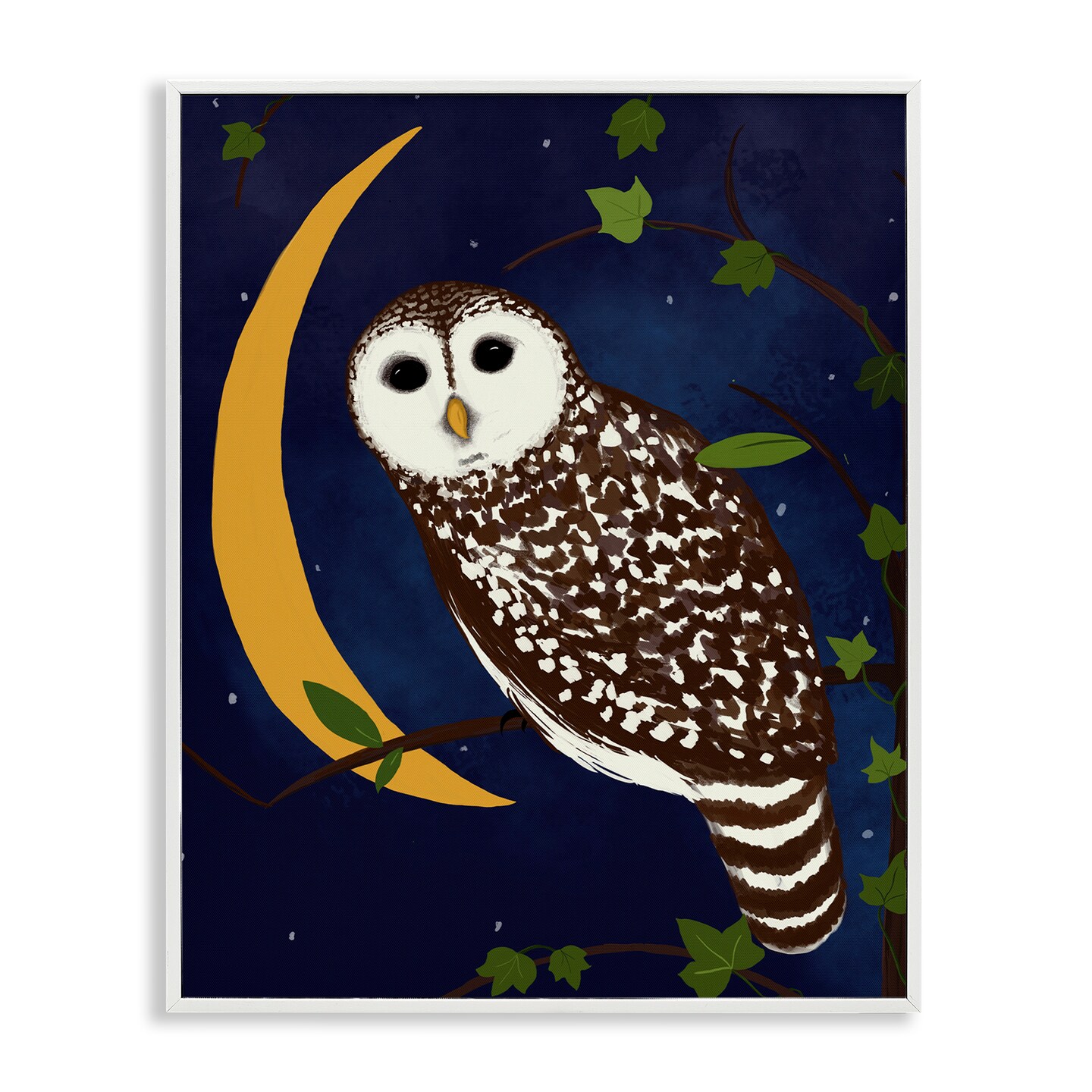 Stupell Industries Owl & Moon Forest Framed Giclee Wall Art Design by Michelle Ingari Designs