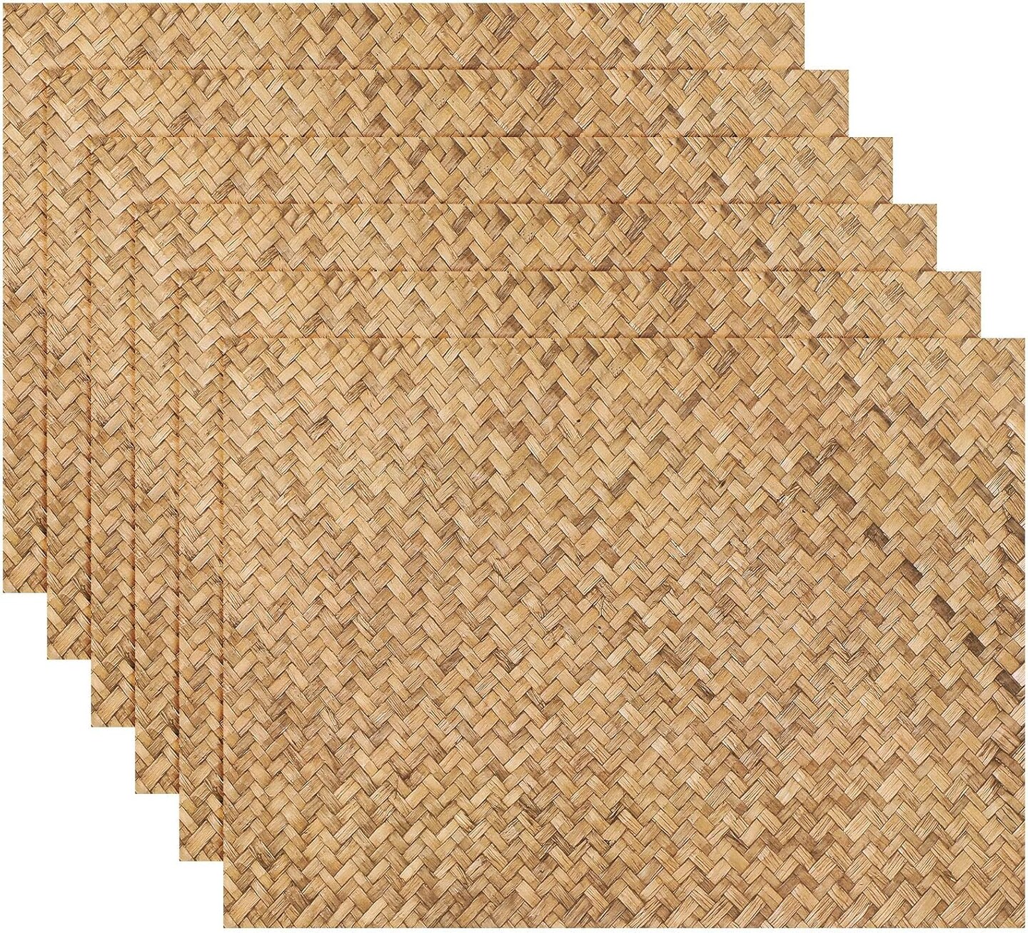 100-Pack Wicker-Print Paper Placemats – 11.8" x 15.7" Disposable Rattan-Style Table Mats for Dining, Weddings & Events