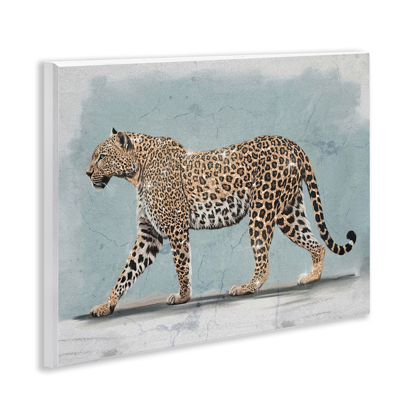 Stupell Industries Stepping Glam Leopard Wall Plaque Art Design by Svetlana Aleynikova