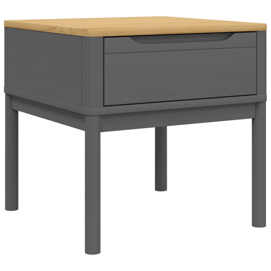 vidaXL Lamp Table Gray 21.7&#x22;x21.7&#x22;x21.3&#x22; Solid Wood Pine