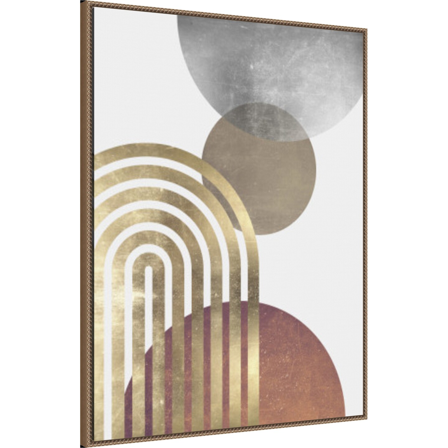 Composition lines and circles 2 by Vitor Costa Framed Canvas Wall Art
