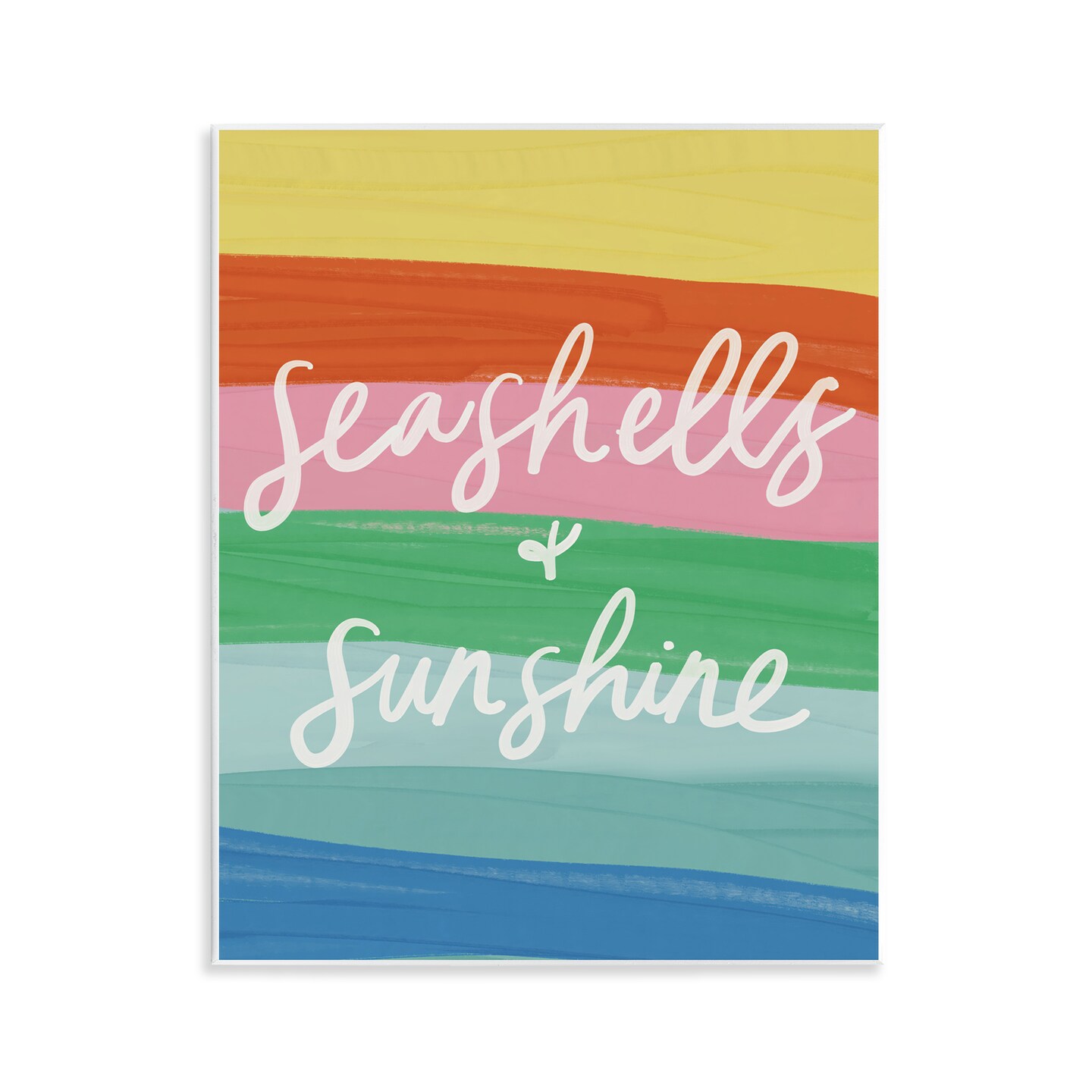 Stupell Industries Seashells &#x26; Sunshine on Rainbow Wall Plaque Art Design by Amanda Houston