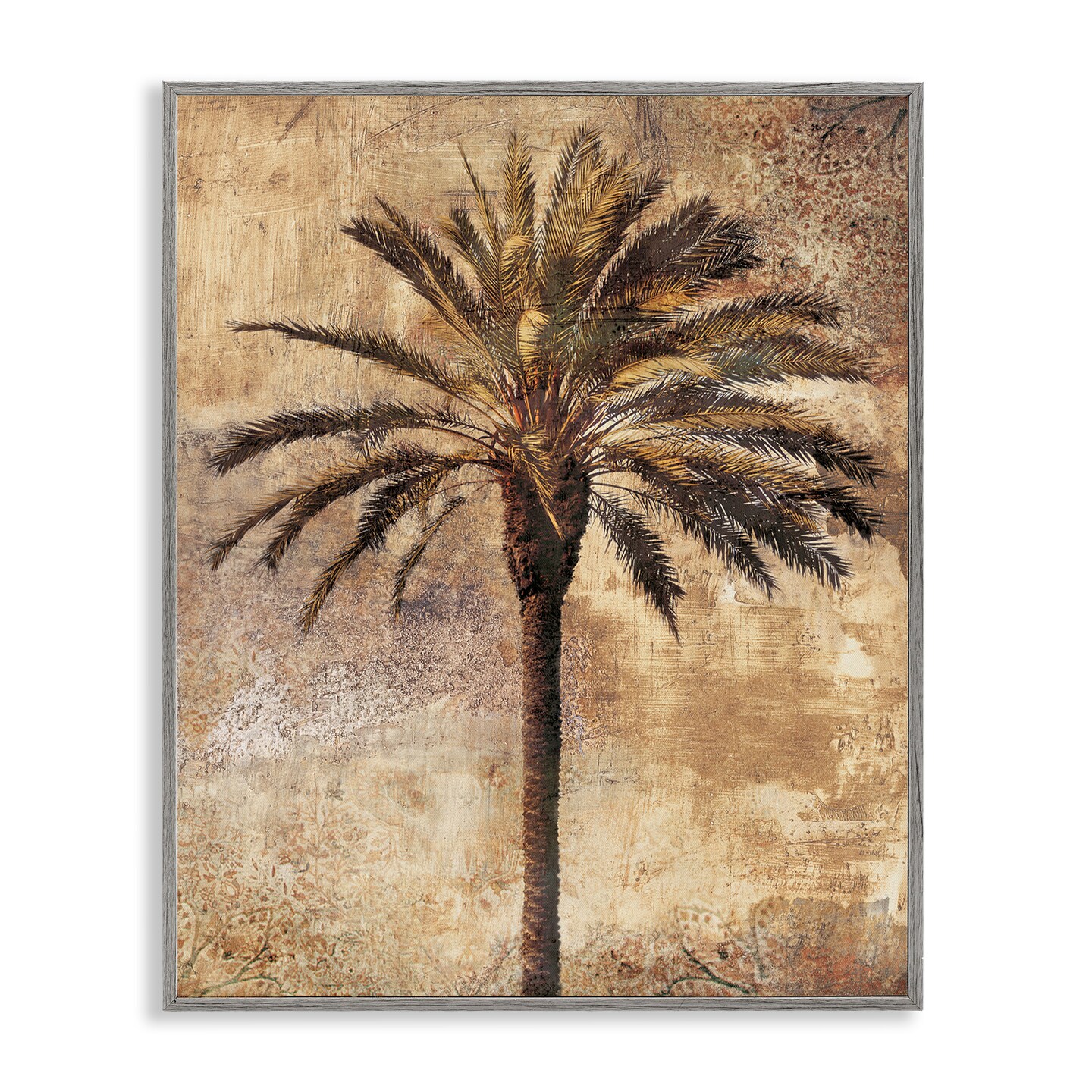 Stupell Industries Distressed Palm Tree Framed Giclee Wall Art Design by Dan Sproul