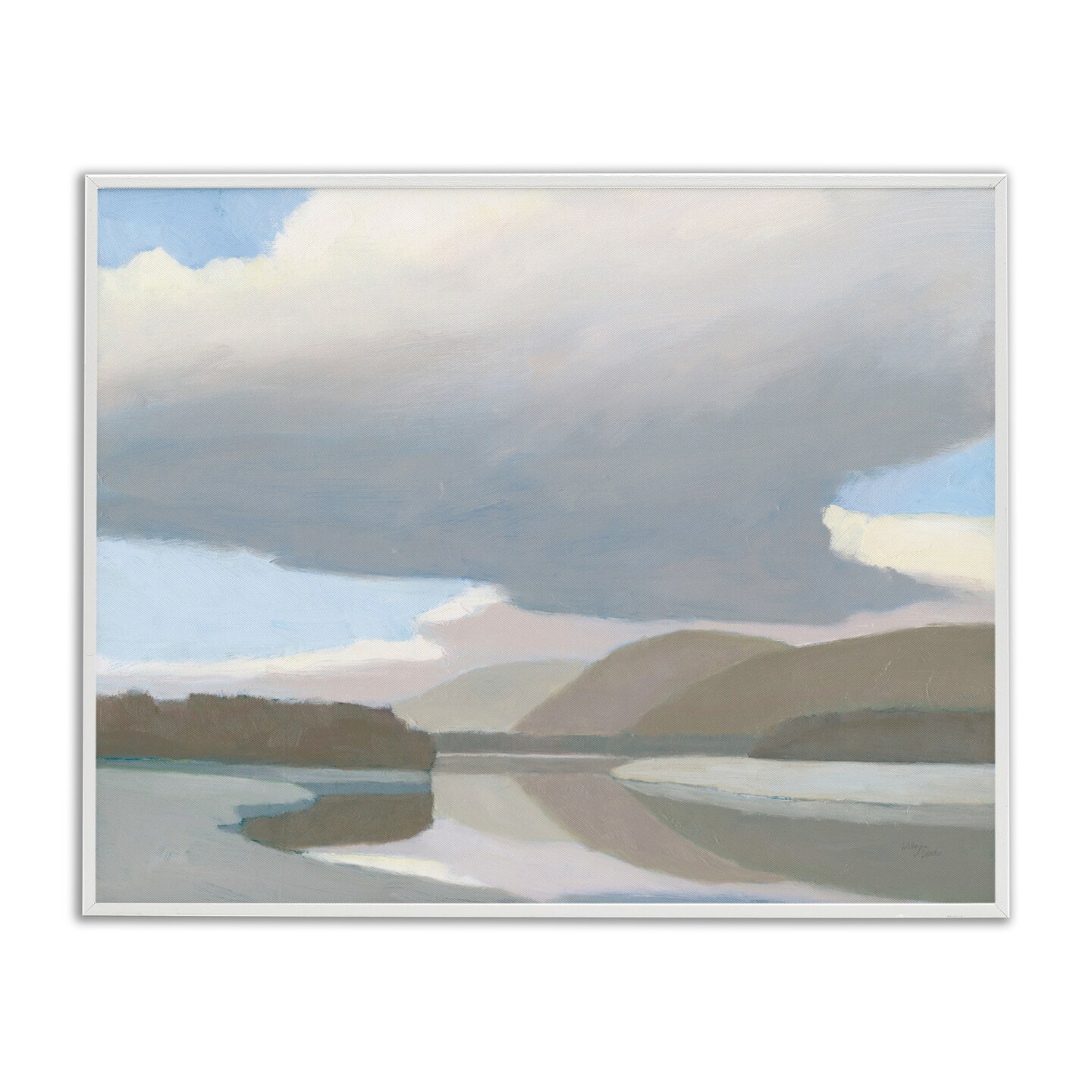 Stupell Industries Mountain Reflections Abstraction Framed Giclee Wall Art Design by Wellington Studio