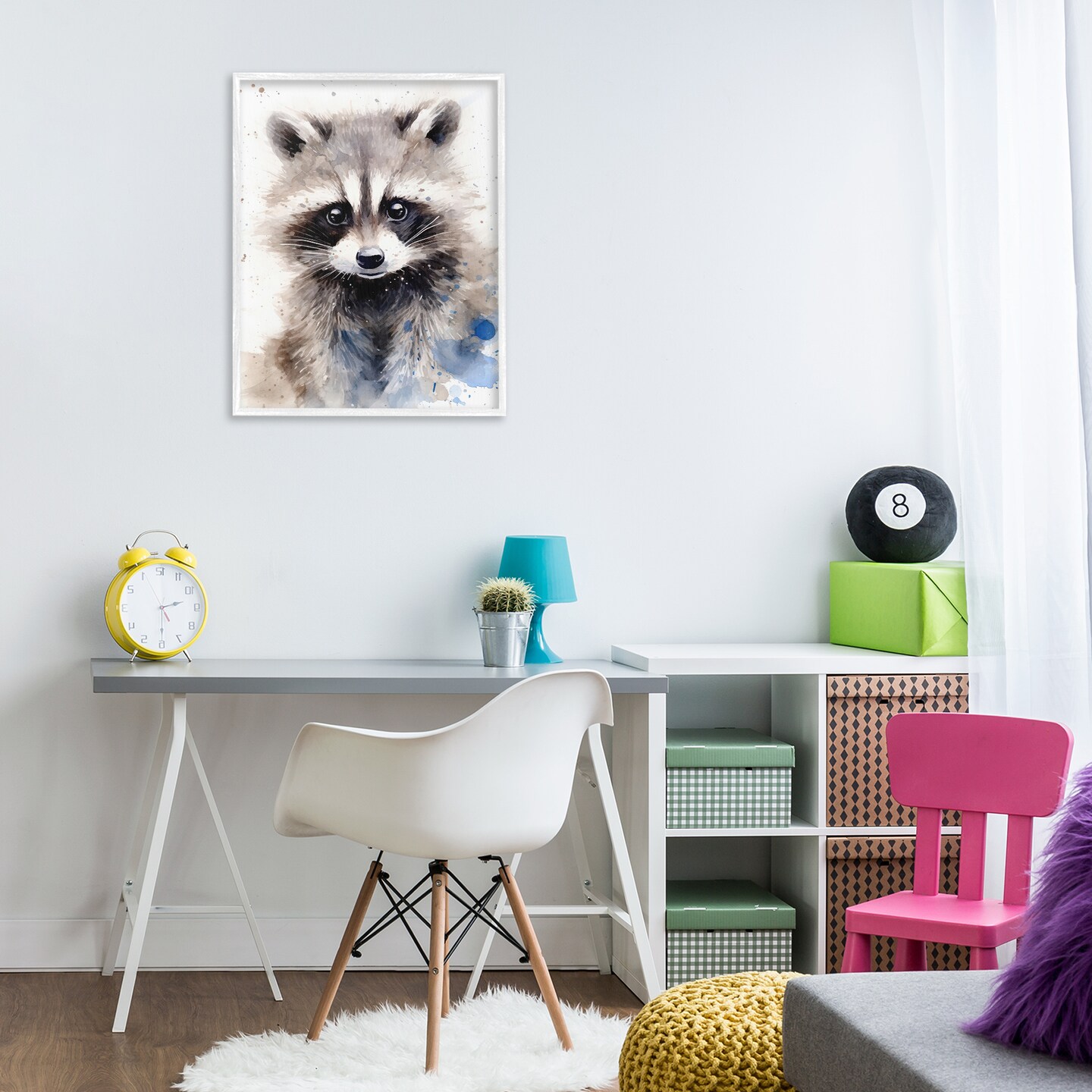Stupell Industries Woodland Nursery Raccoon Framed Giclee Wall Art Design by Franklyn Gregory