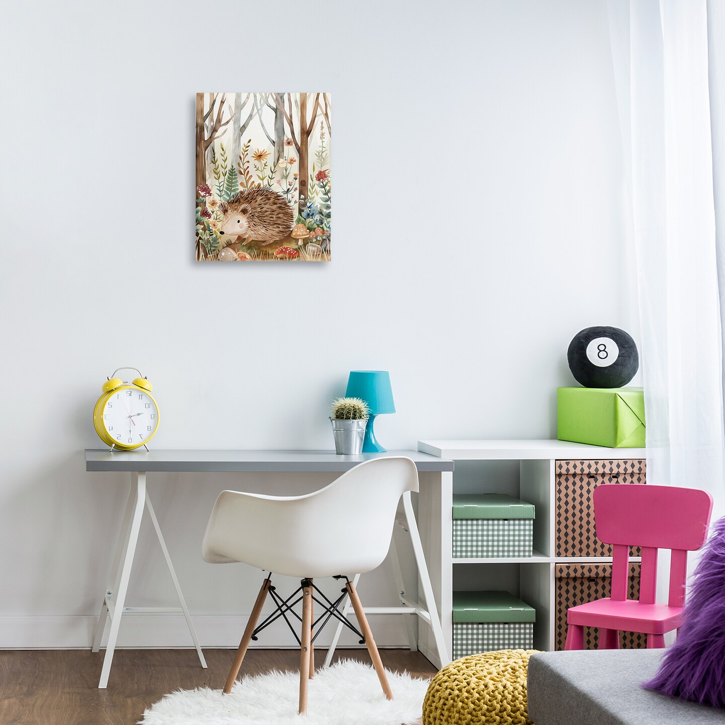 Stupell Industries Soft Woodland Hedgehog Canvas Wall Art Design by LSR Design Studio