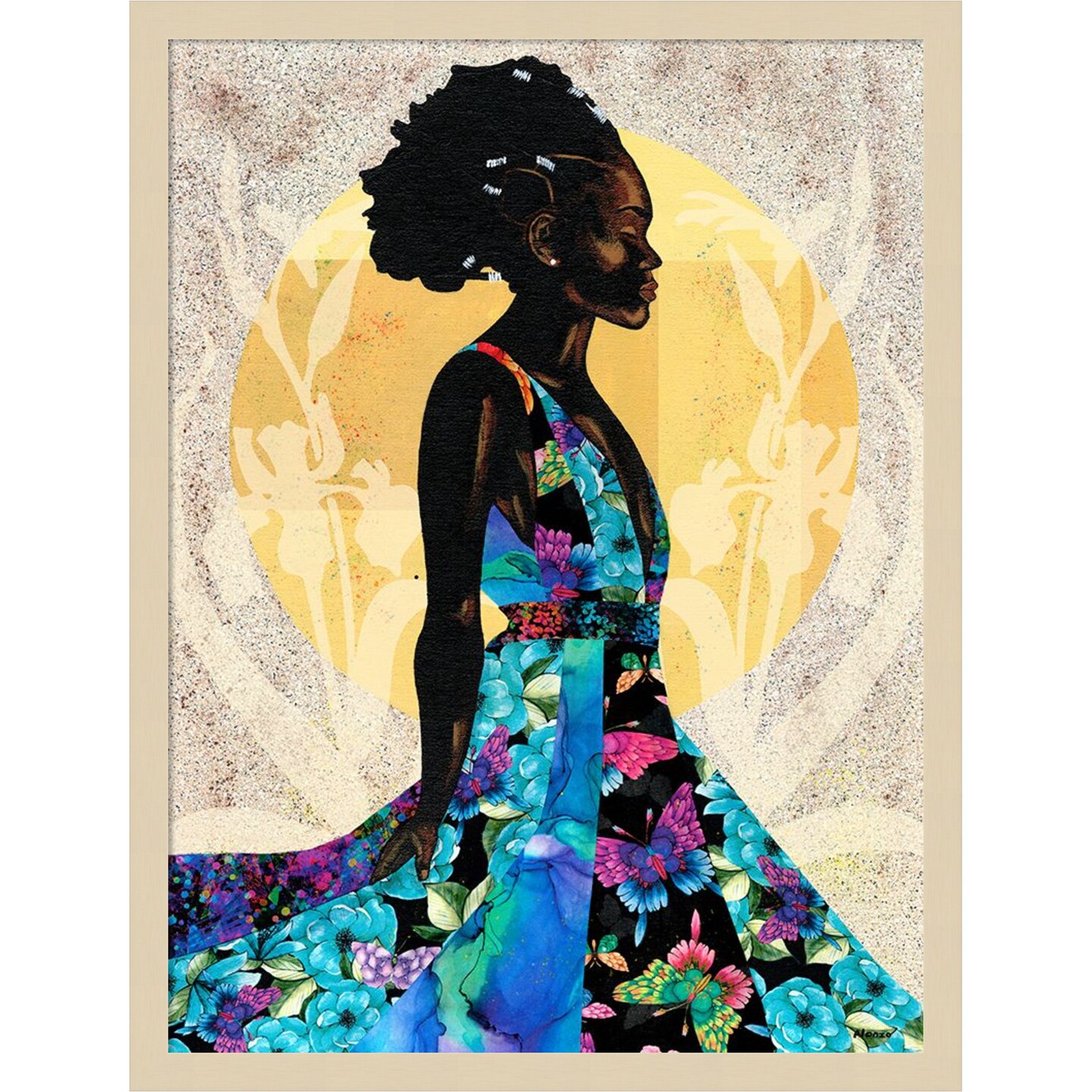 Her Flow by Alonzo Saunders Wood Framed Wall Art Print