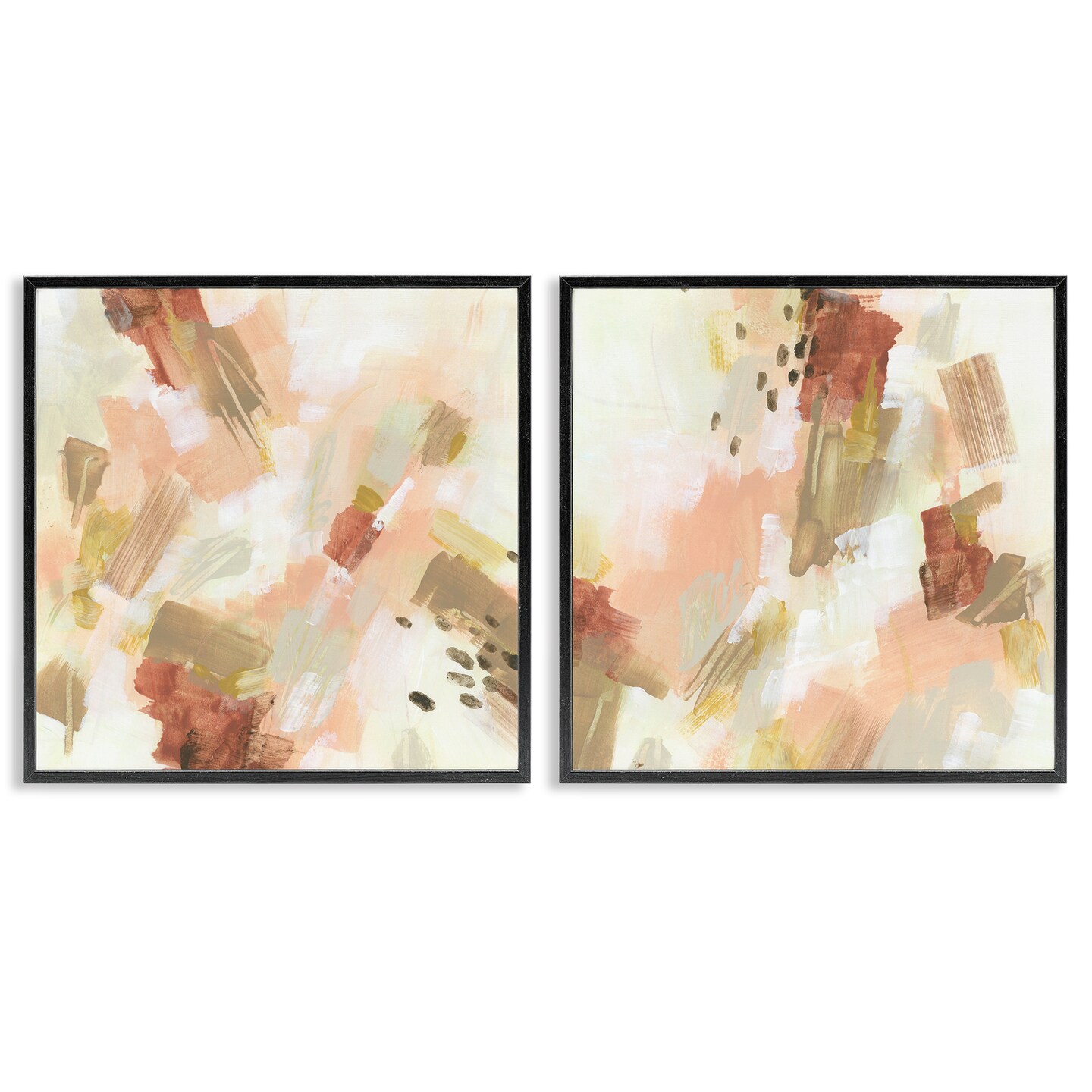 Stupell Industries Energetic Beige Palette 2pc Framed Giclee Wall Art Set Design by June Erica Vess
