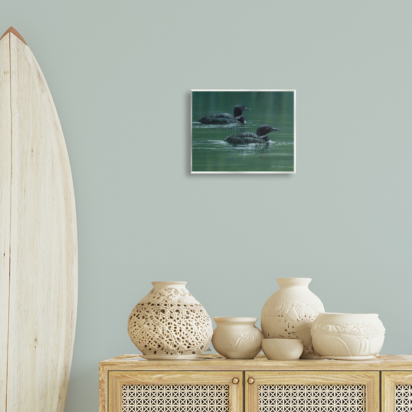 Stupell Industries Peaceful Loon Duo Wall Plaque Art Design by Valerie Rogers