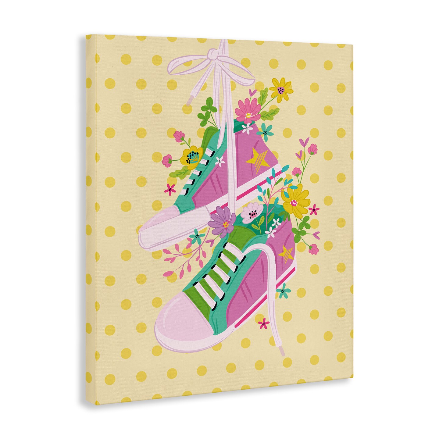 Stupell Industries Preppy Floral Sneakers Canvas Wall Art Design by Lisa Perry Whitebutton