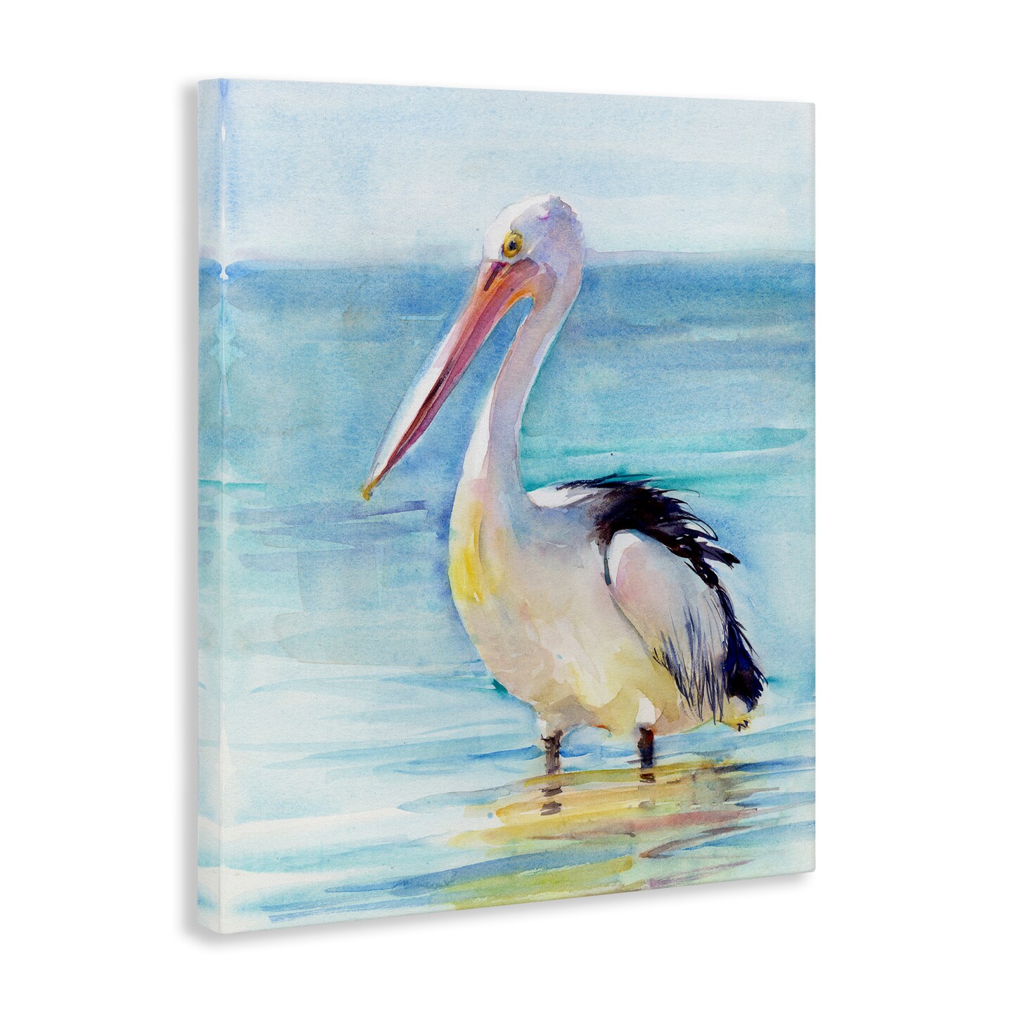 Stupell Industries Pelican Wading in Sea Canvas Wall Art Design by John Keeling