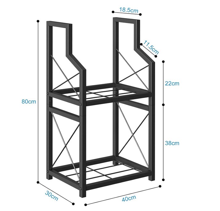 2-Tier Firewood Rack Holder Fire Wood Log Storage Rack Stacker Stand Heavy Duty