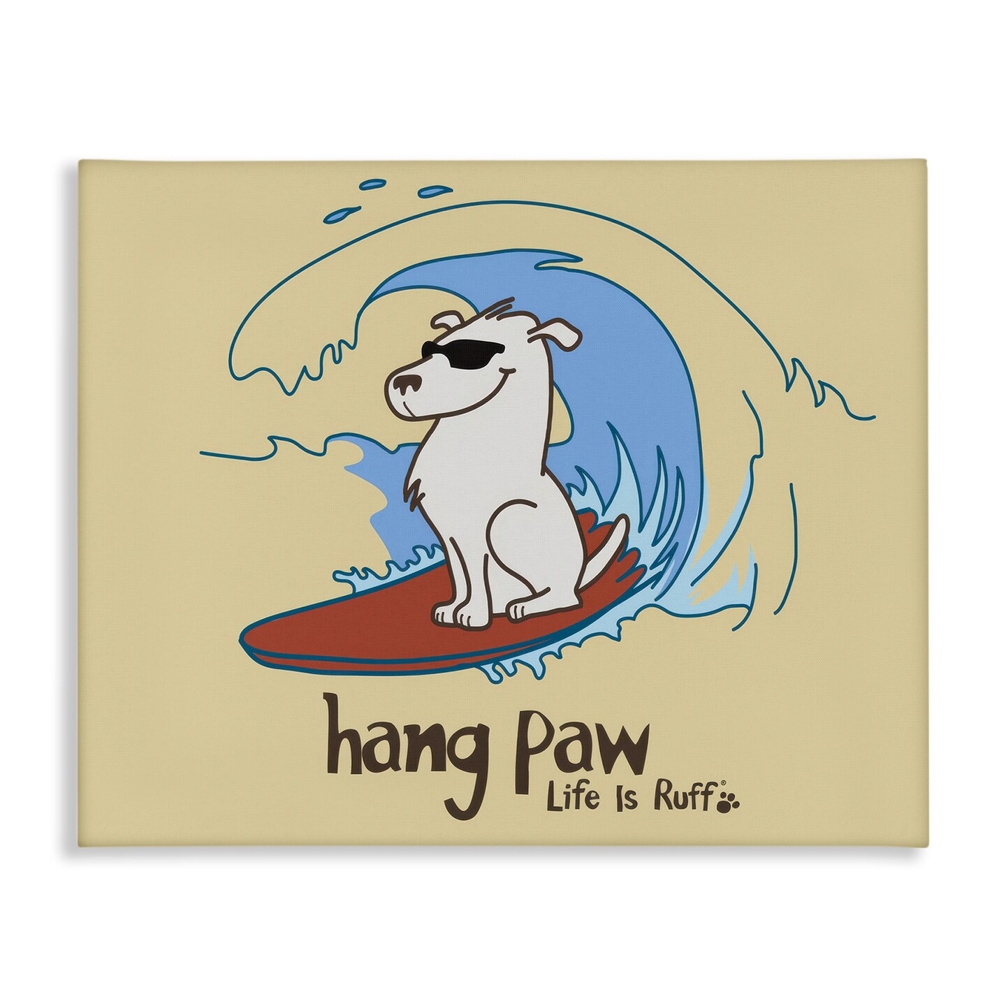 Stupell Industries Hang Paw Surfing Dog Canvas Wall Art Design by LIR