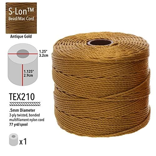 The Beadsmith S-Lon Bead Cord – .5 mm Twisted Nylon Cord for Stringing