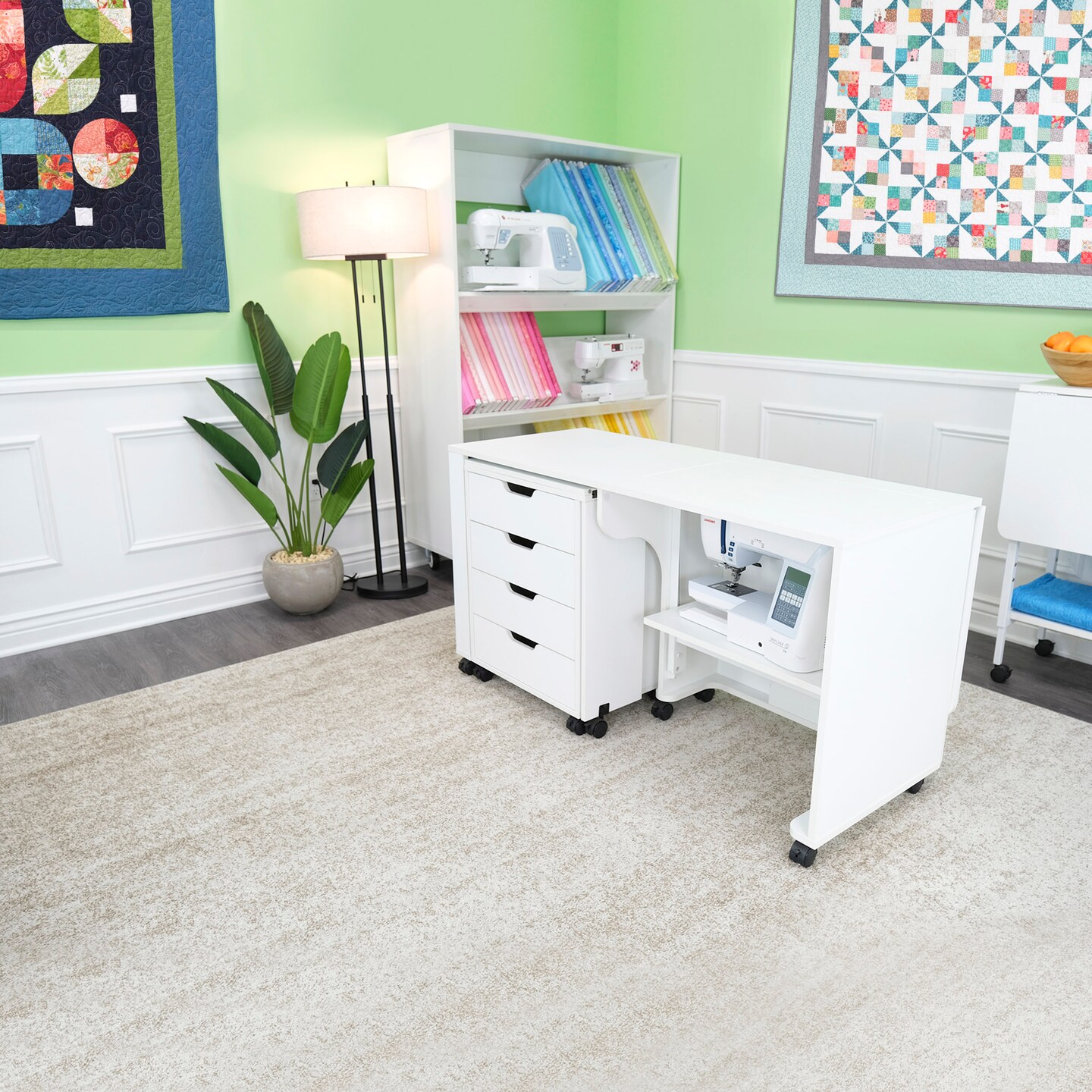 Arrow Sewing Laverne & Shirley Sewing Cabinet with Hydraulic Lift & Dual Storage Units