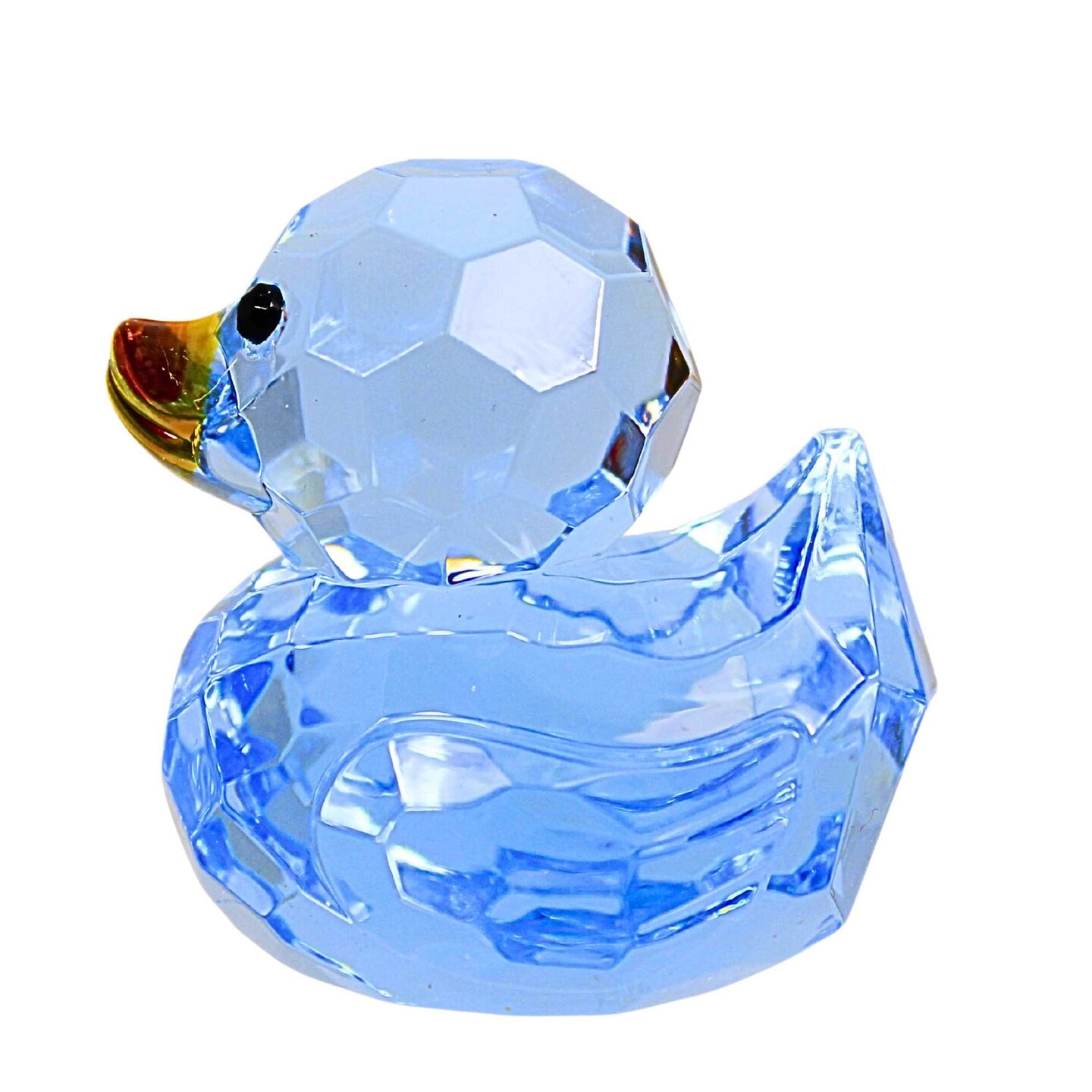 Crystal Expressions 2.25 In Sweet Duck Everyday Figurine , Lightweight Spring Decor Faceted Duck