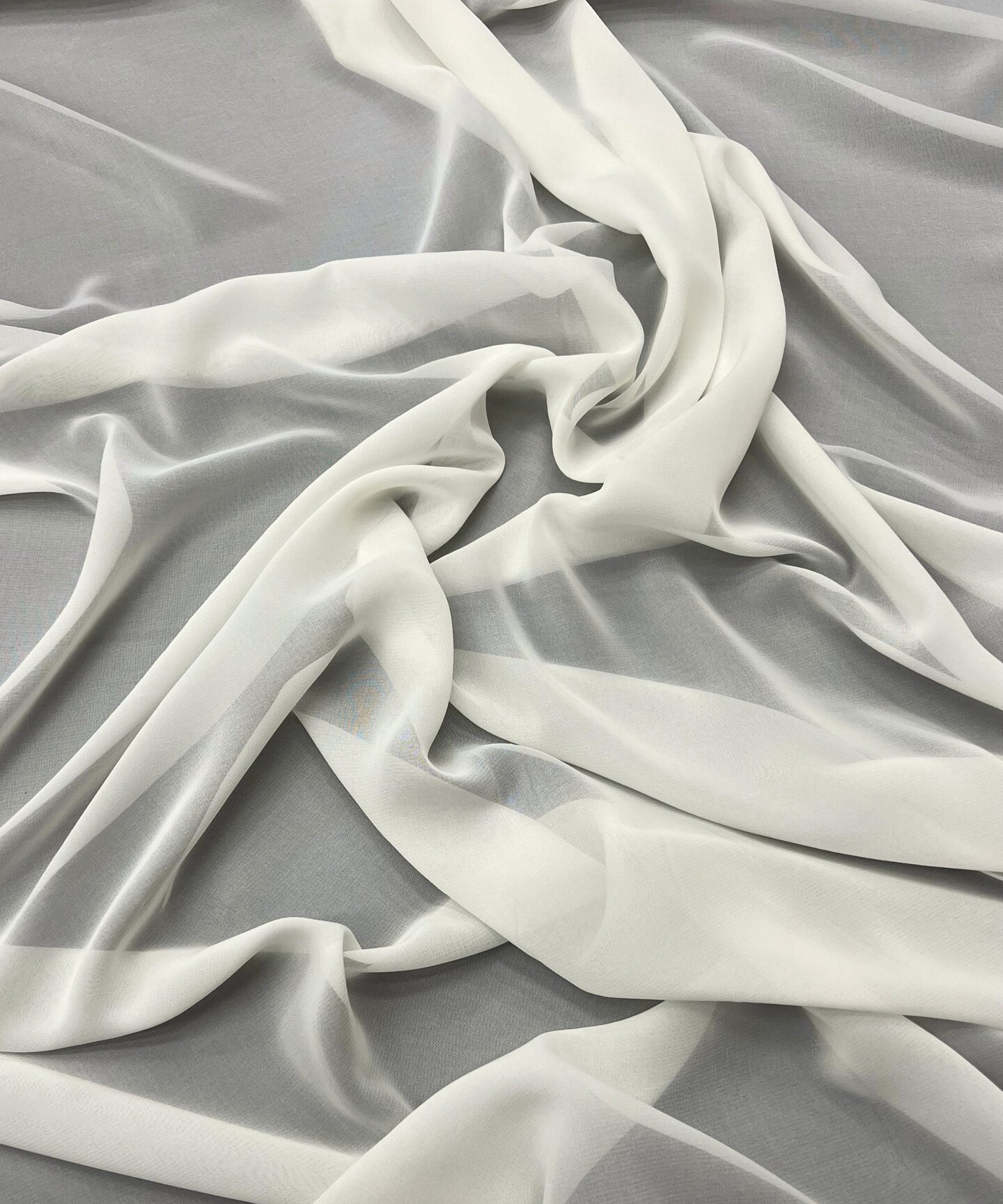 Ivory Matte Chiffon Fabric by the Yard, 58" Wide Lightweight Sheer Draping Fabric for Chuppah, Wedding Arch, Table Runner