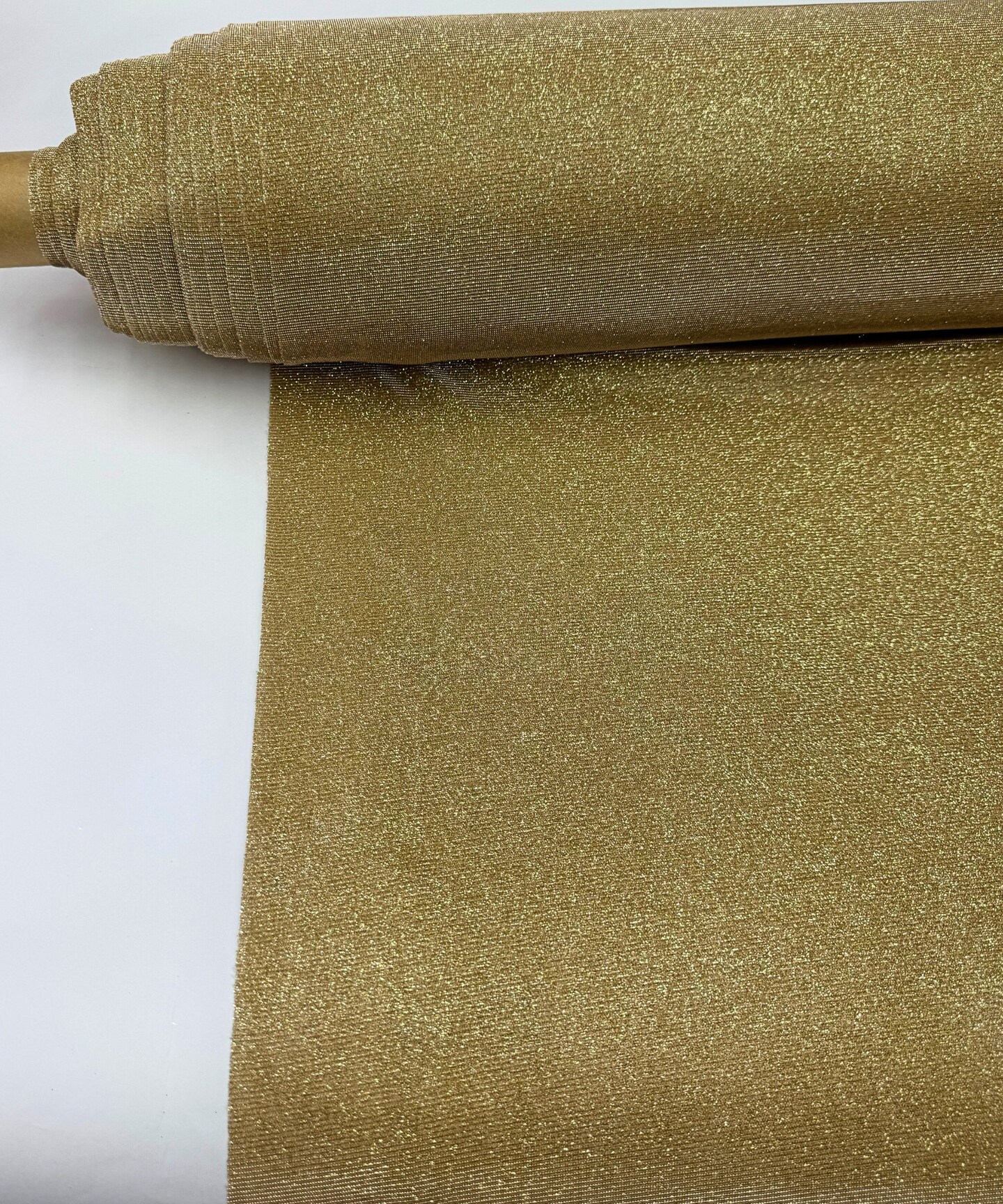 Gold Glitter Lurex Knit Fabric by the Yard, 60" Wide Sparkle Metallic Stretch Fabric for Costumes, Gowns, Dancewear