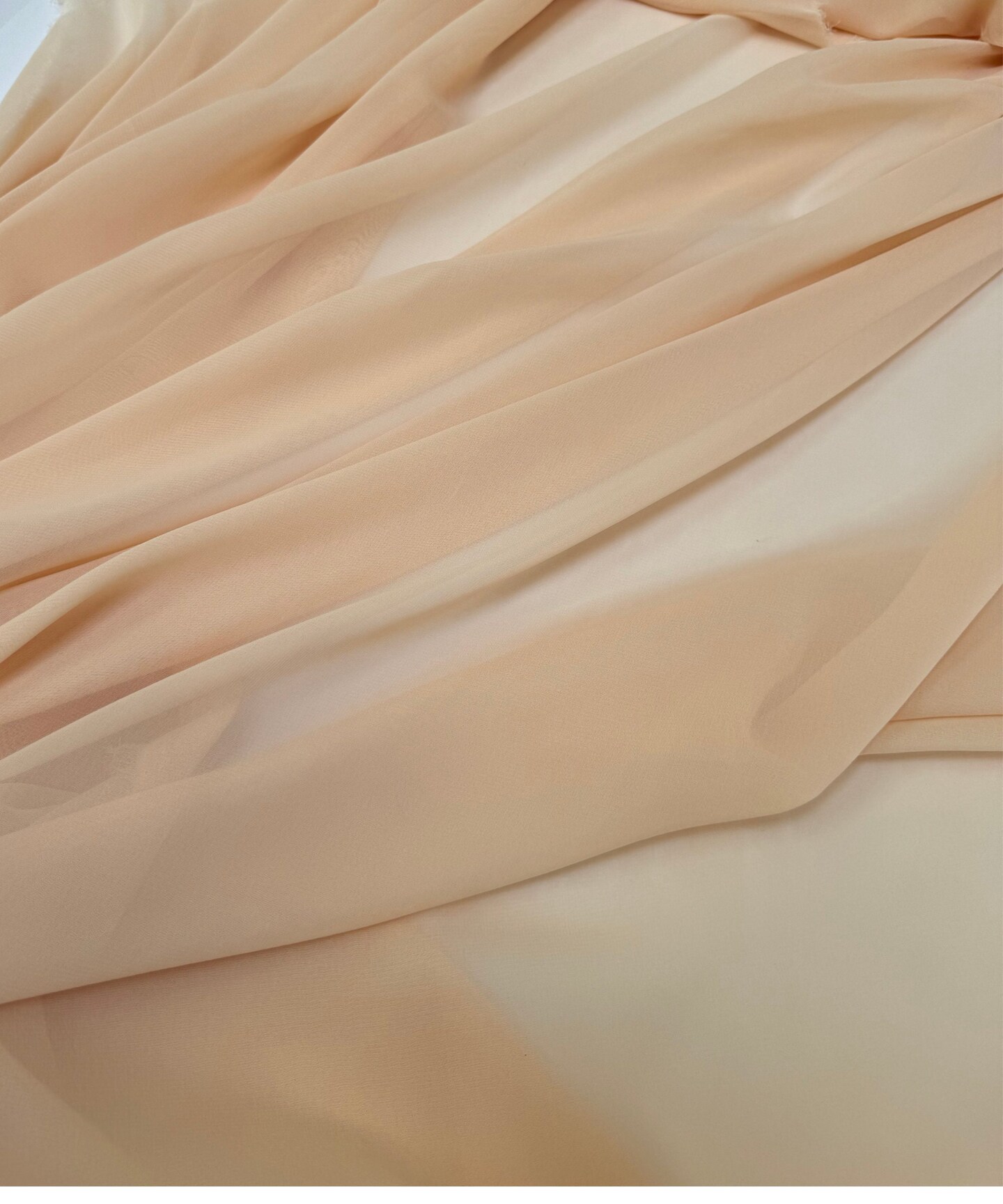Champagne Matte Chiffon Fabric by the Yard, 58" Wide Lightweight Sheer Draping Fabric for Chuppah, Wedding Arch, Table Runner