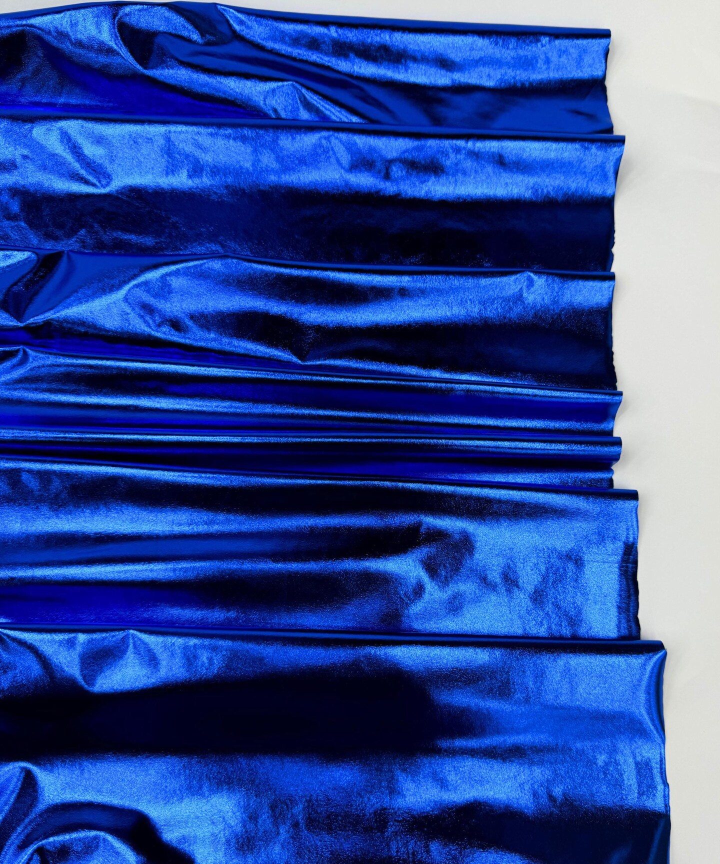 Blue Metallic Gold Foil Lamé Spandex Fabric by the Yard, 60" Wide 4-Way Stretch