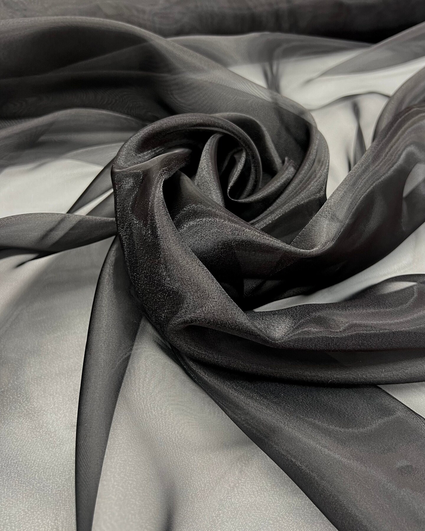 Black Crystal Organza Fabric by the Yard, 60" Wide Sheer Lightweight Organza for Wedding Dresses, Event Decor, Curtains & Sewing