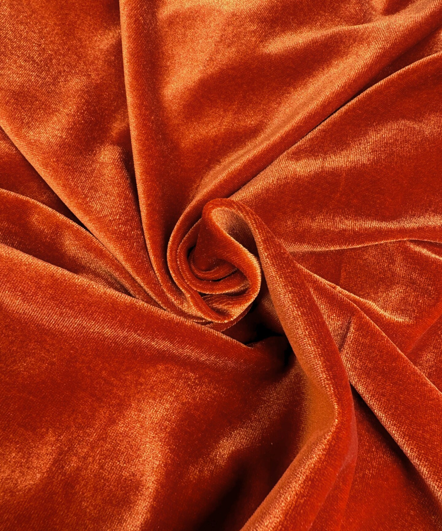 Burnt Orange Stretch Velvet Fabric by the Yard, 58" Wide Plush Velvet 4-Way Stretch