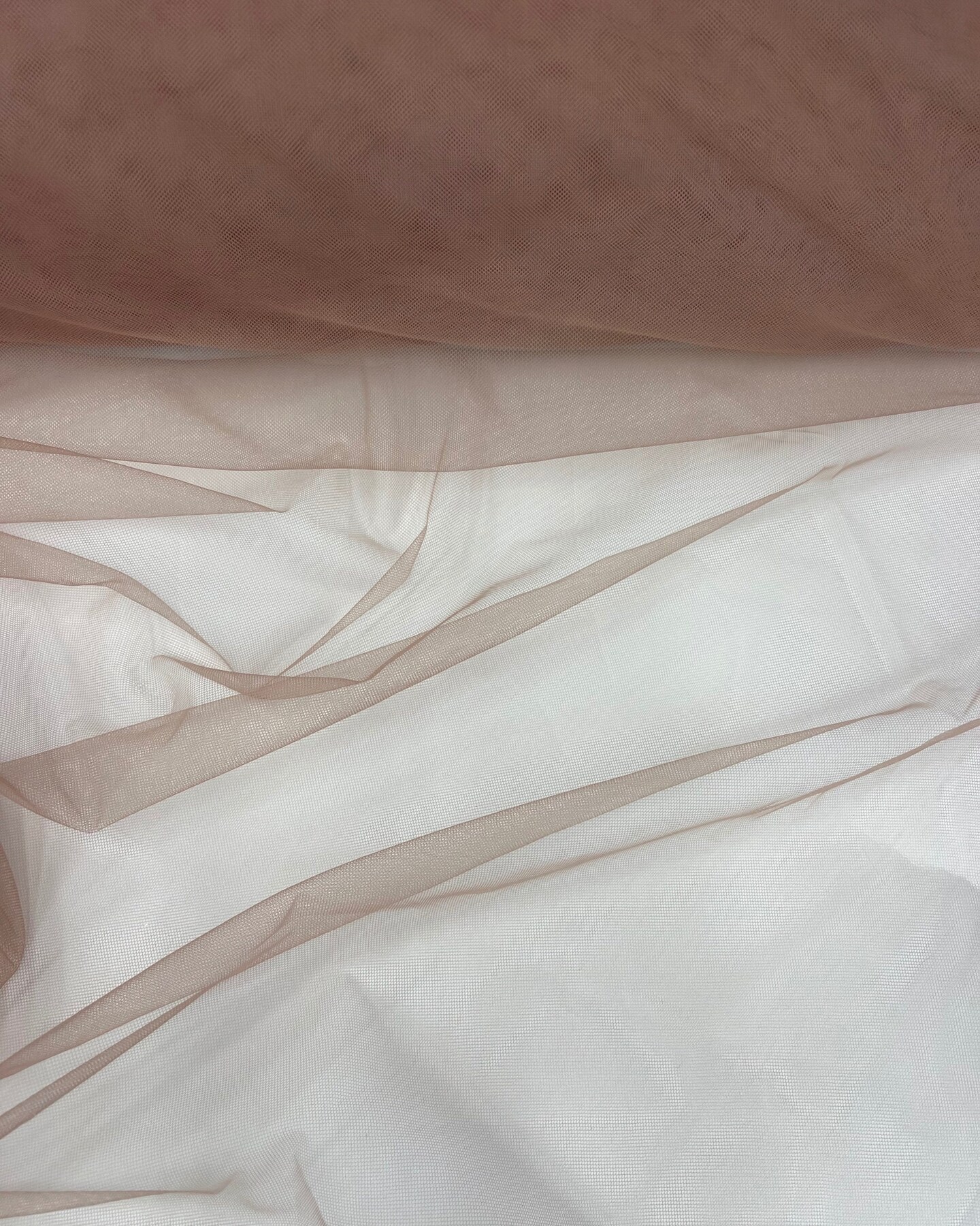 Chocolate Nylon Tulle Fabric by the Yard, 63" Wide Soft Stretch Mesh Fabric for Veils, Wedding Dresses, Decor & Sewing