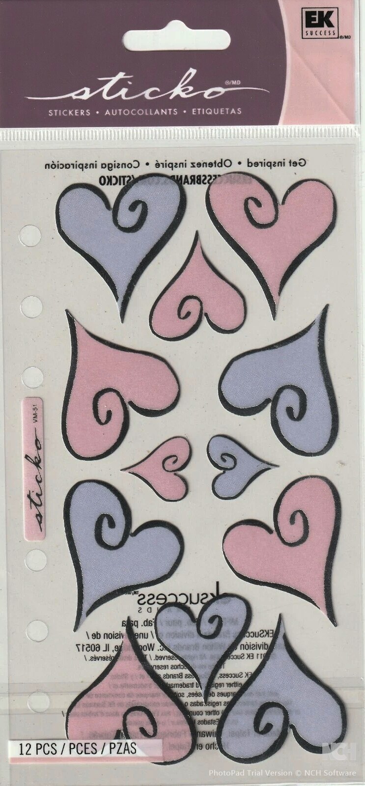 Sticko Hearts Of Love Vellum Stickers