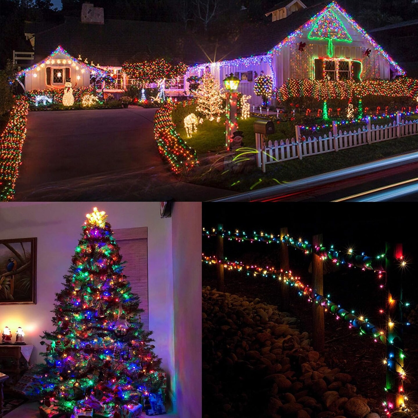 300 LED String Lights Outdoor Indoor, Extra Long 98.5FT Christmas Lights, 8 Lighting Modes