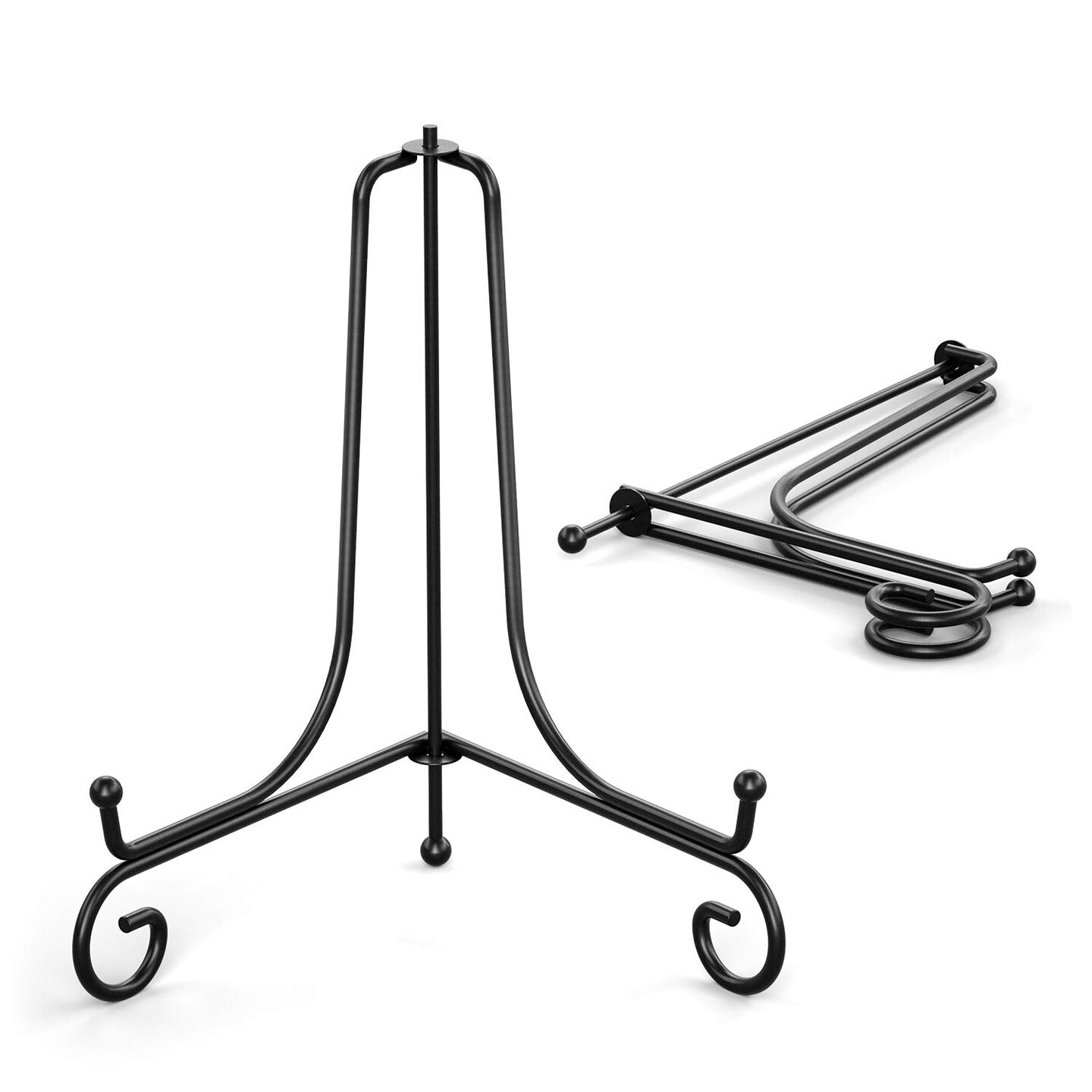 Plate Stands for Display - 8 Inch Plate Holder Display Stand + Metal Easel Stand for Picture Frame, Decorative Plates, Book, Photo, Collectibles (2 Pack)