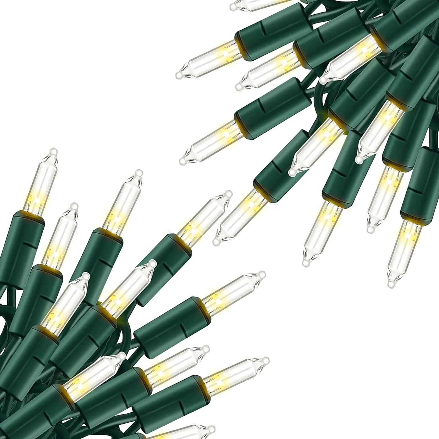 Warm White Christmas Lights, 2 Pack Total 40FT 200 Count Incandescent Christmas Mini Tree String Lights, Waterproof Christmas Decorations for Outdoor Indoor