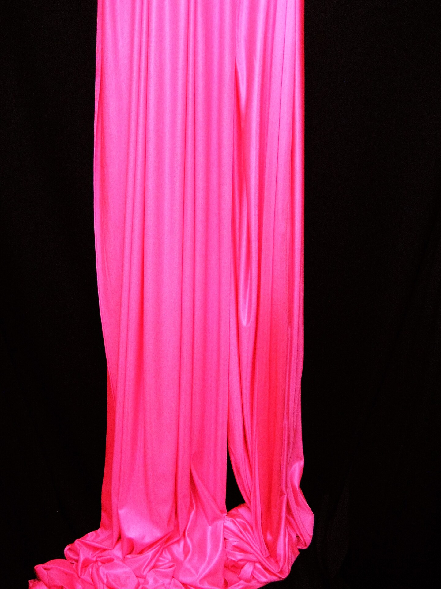 1 Yard Low Stretch Neon Pink Tricot Polyester Fabric 108&#x2033;-120&#x2033; Wide