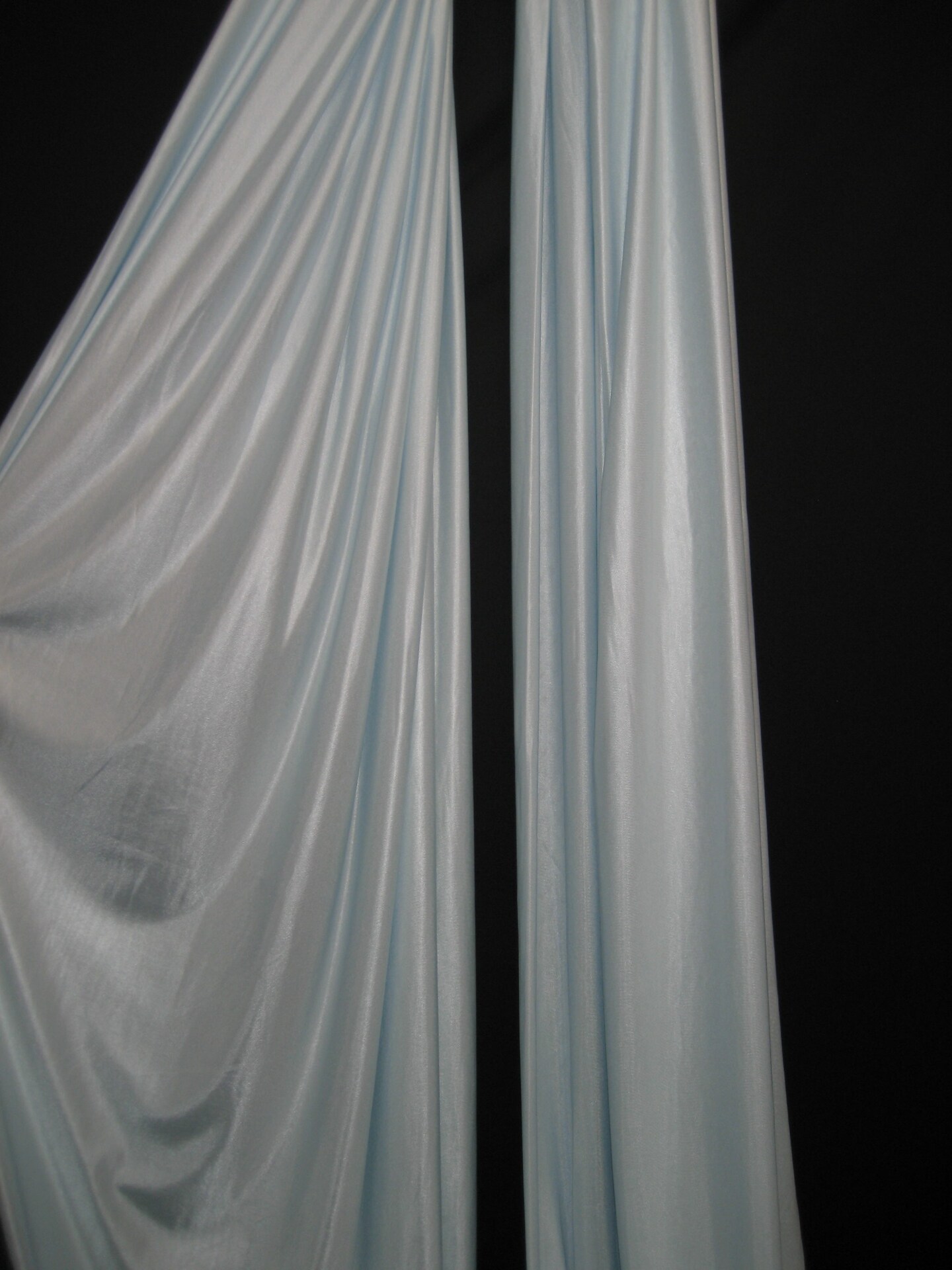 1 Yard Lt. Blue Polyester Fabric Low Stretch For Aerial Use Backdrops Crafts 108&#x2033;-120&#x2033; Wide