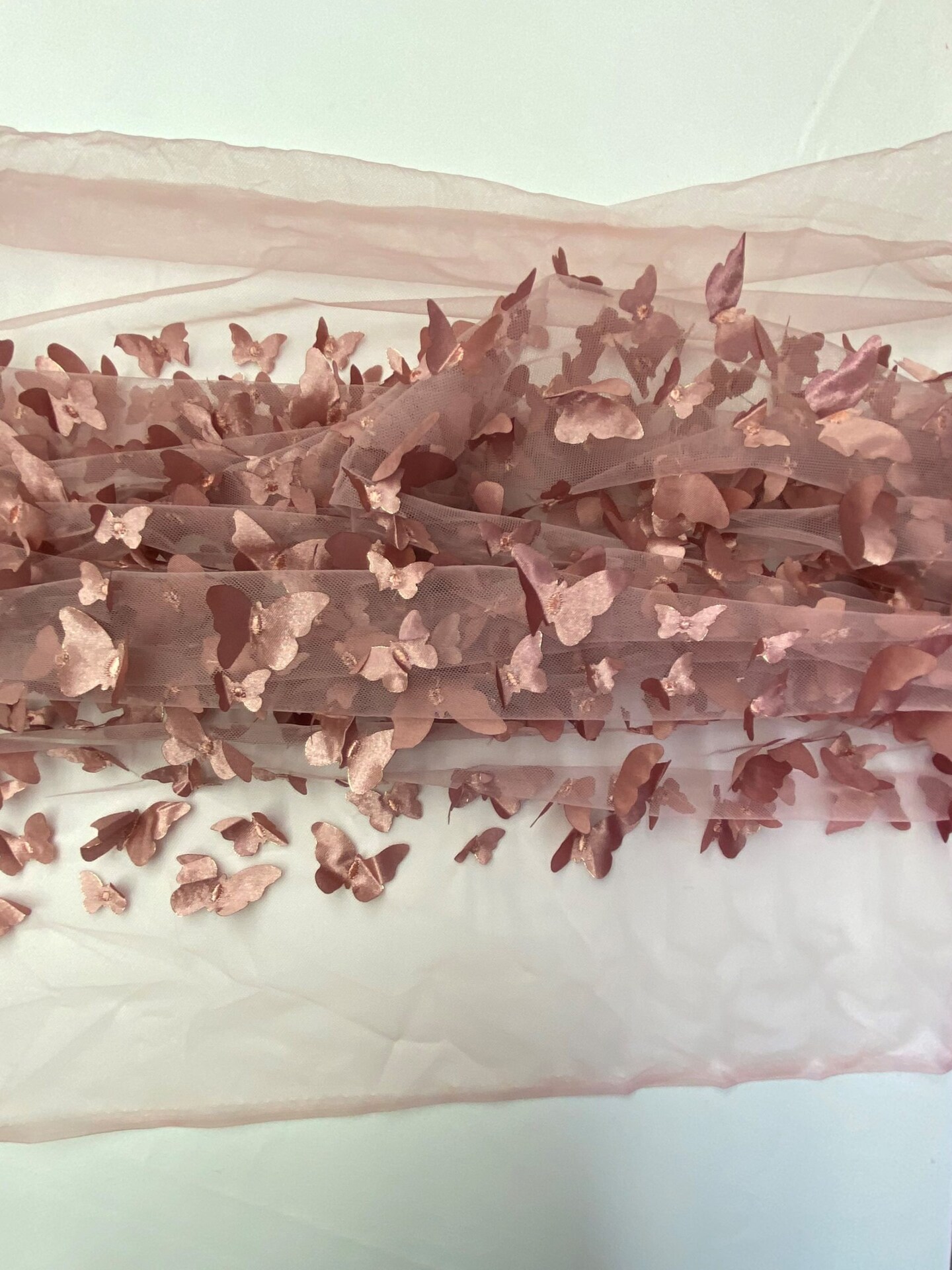 1 Yard Mauve 3D Satin Butterfly Mesh Fabric for Costumes, Dresses & Decor Projects 54 Inch Wide