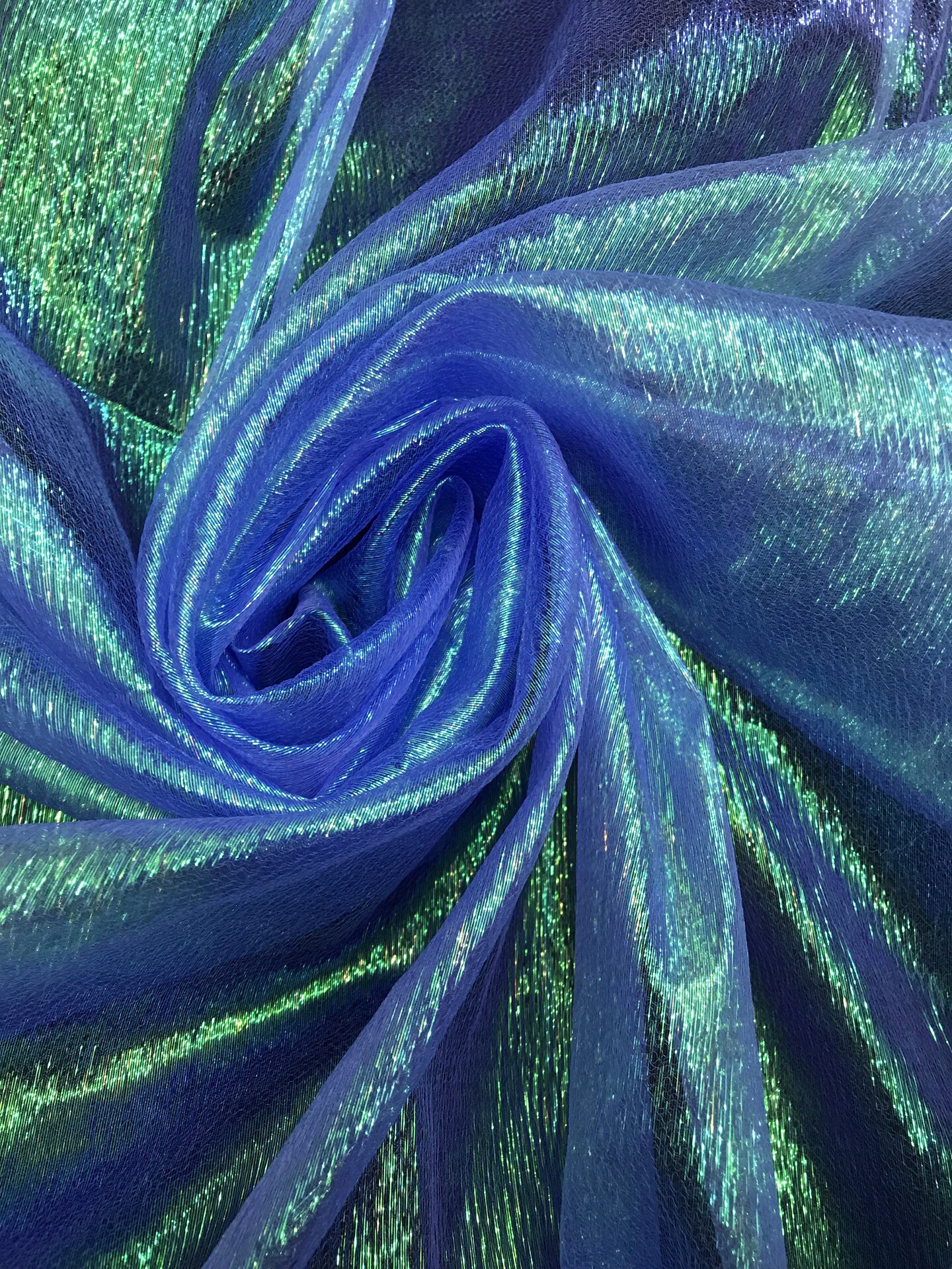 1 Yard Royal Blue Iridescent Organza Lightweight Sheer Shimmer Fabric for Crafts, Costumes &#x26; Special Occasions 45 Inch Wide