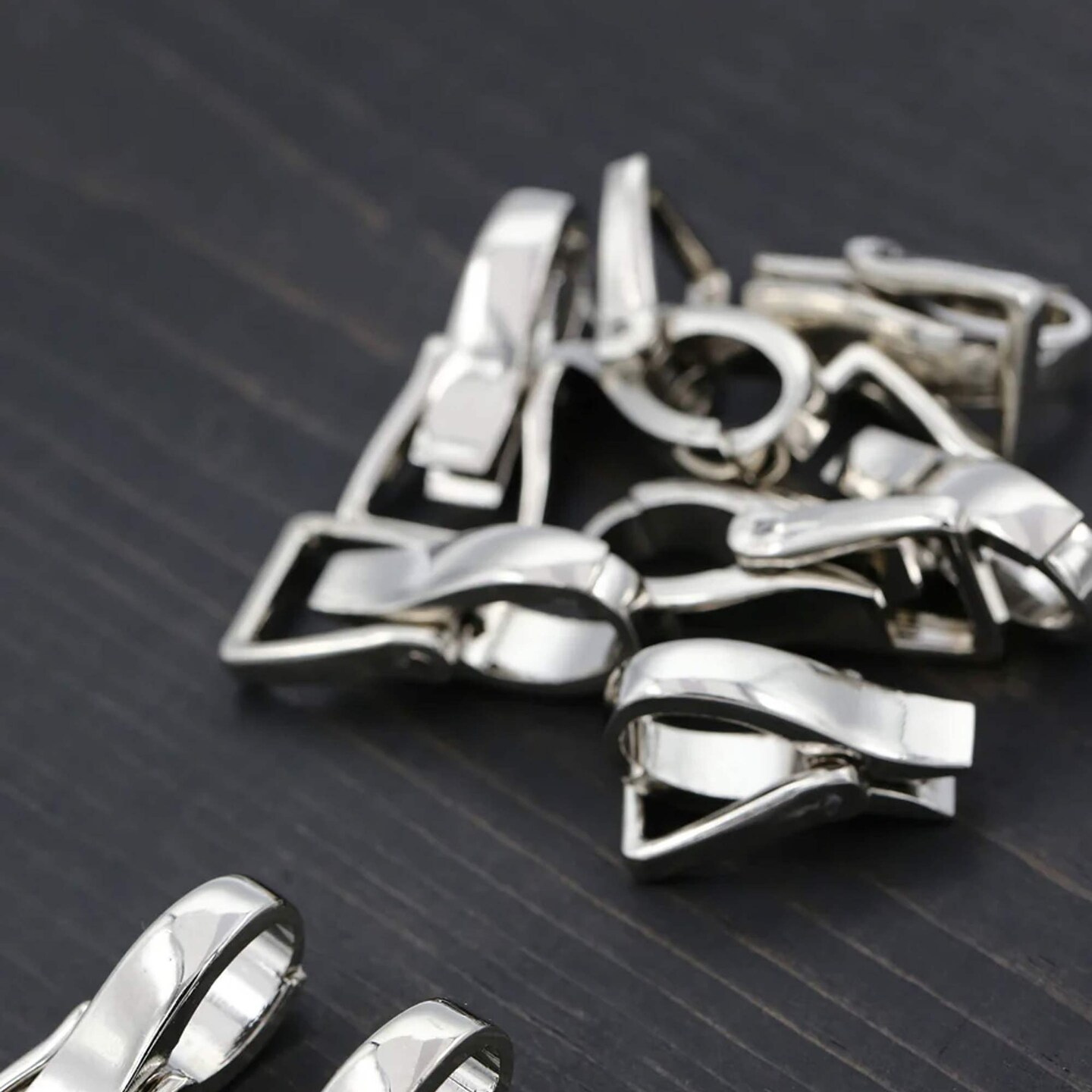 4 Pieces Silver Metal Purse Clasps Modern Small Opening 38mm Loop 15mm