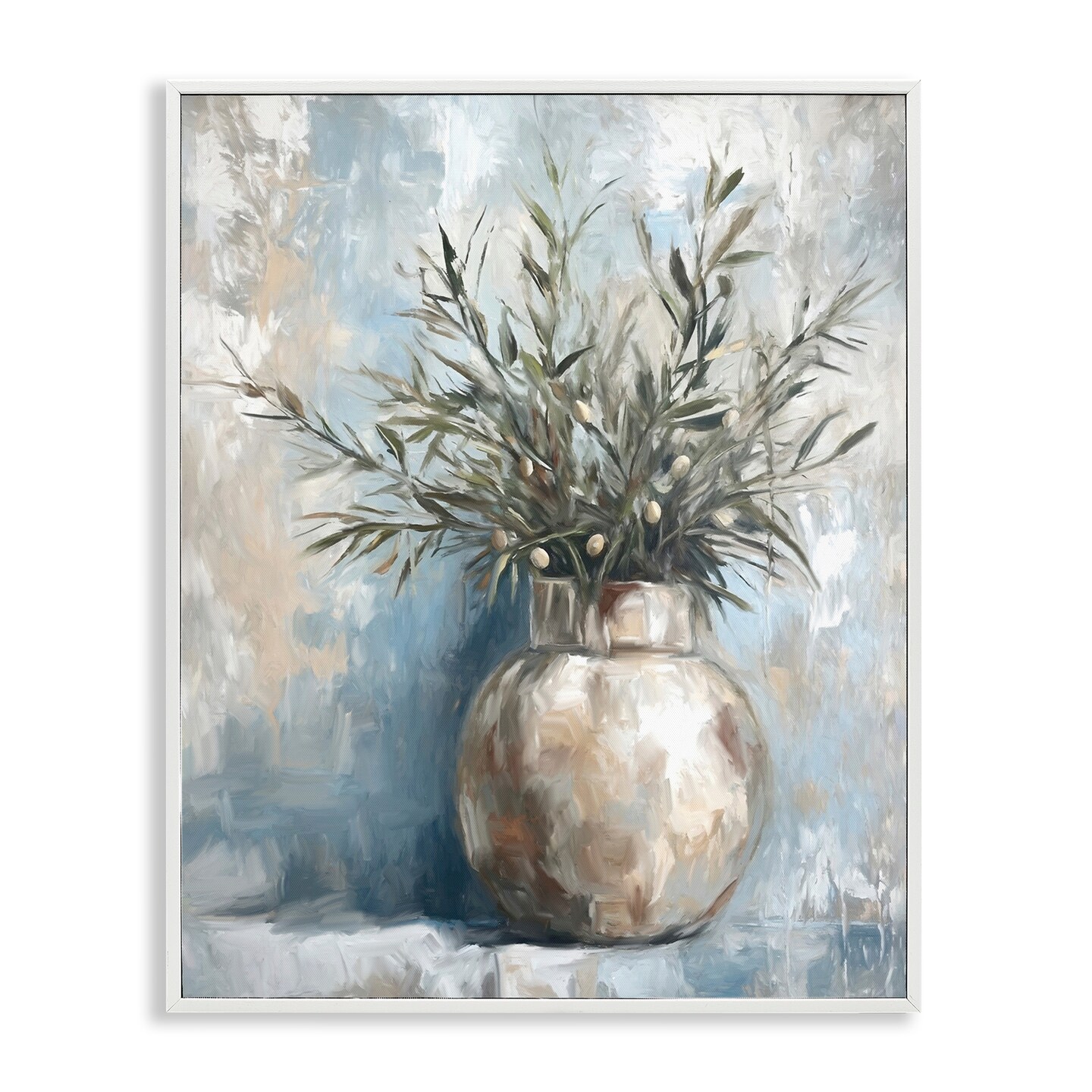 Stupell Industries Potted Olive Branches Framed Giclee Design By Ramona Murdock