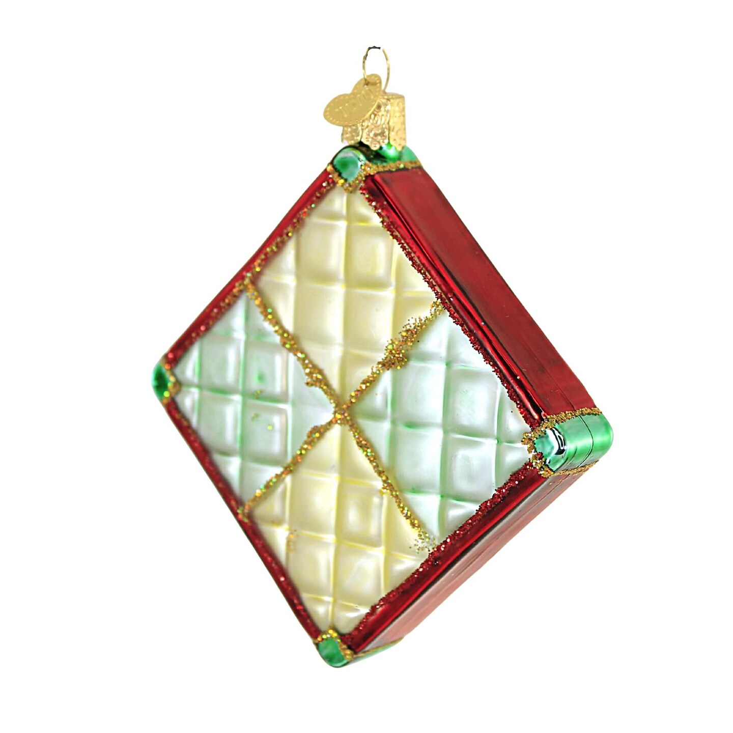 Old World Christmas 4.5 Inch Christmas Quilt Christmas Tree Ornament , Creative Art Form