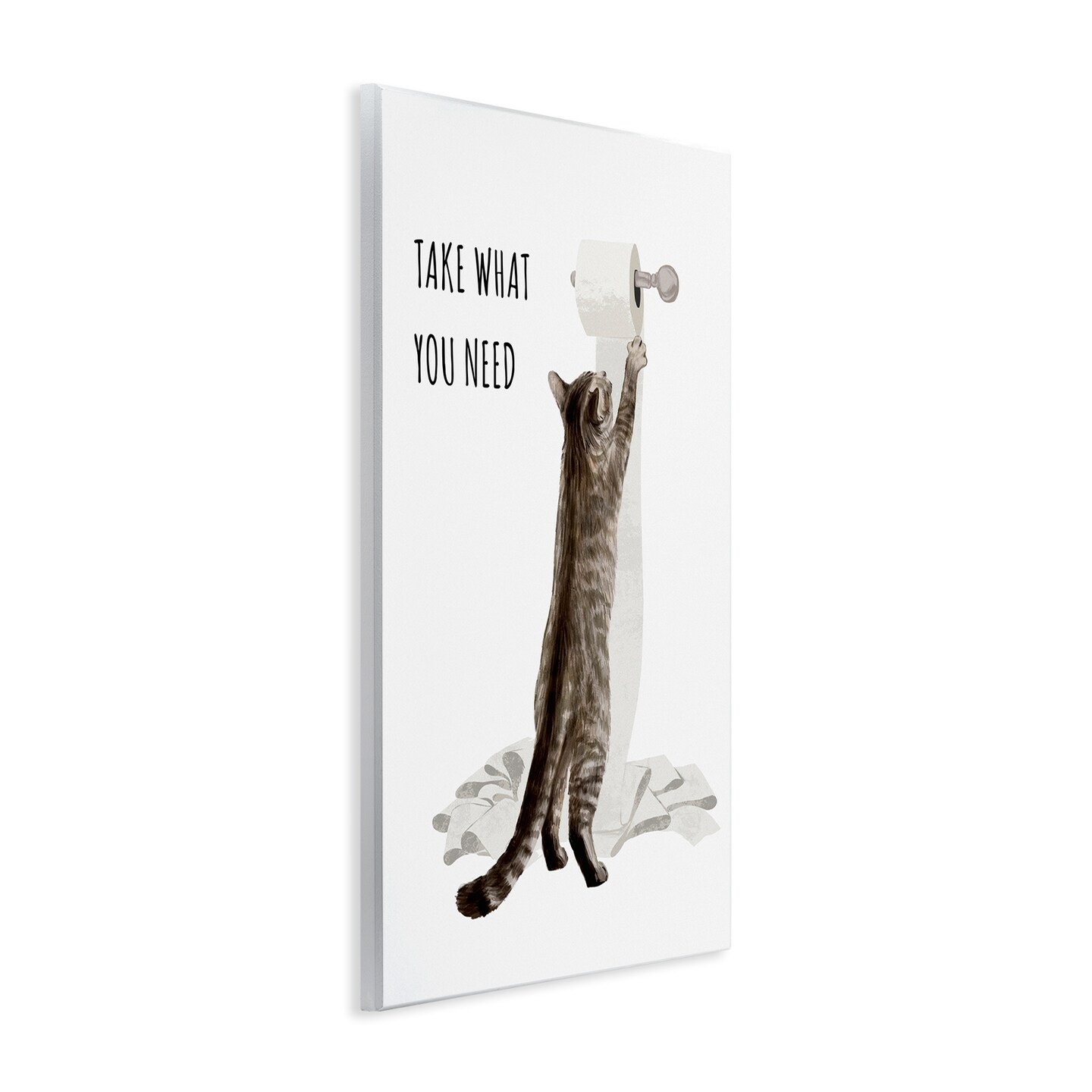 Stupell Industries Take What You Need Toilet Paper Cat Wall Plaque Design By Ziwei Li