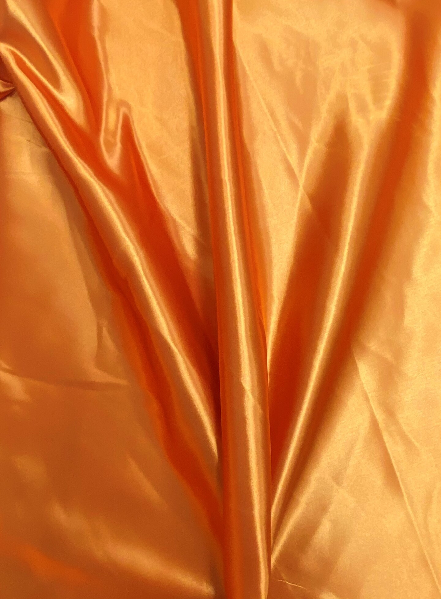 1 Yard Orange Bridal Satin Fabric 58/60 Inch Wide Lustrous Smooth Material for Wedding Drapes, Costumes & Gowns