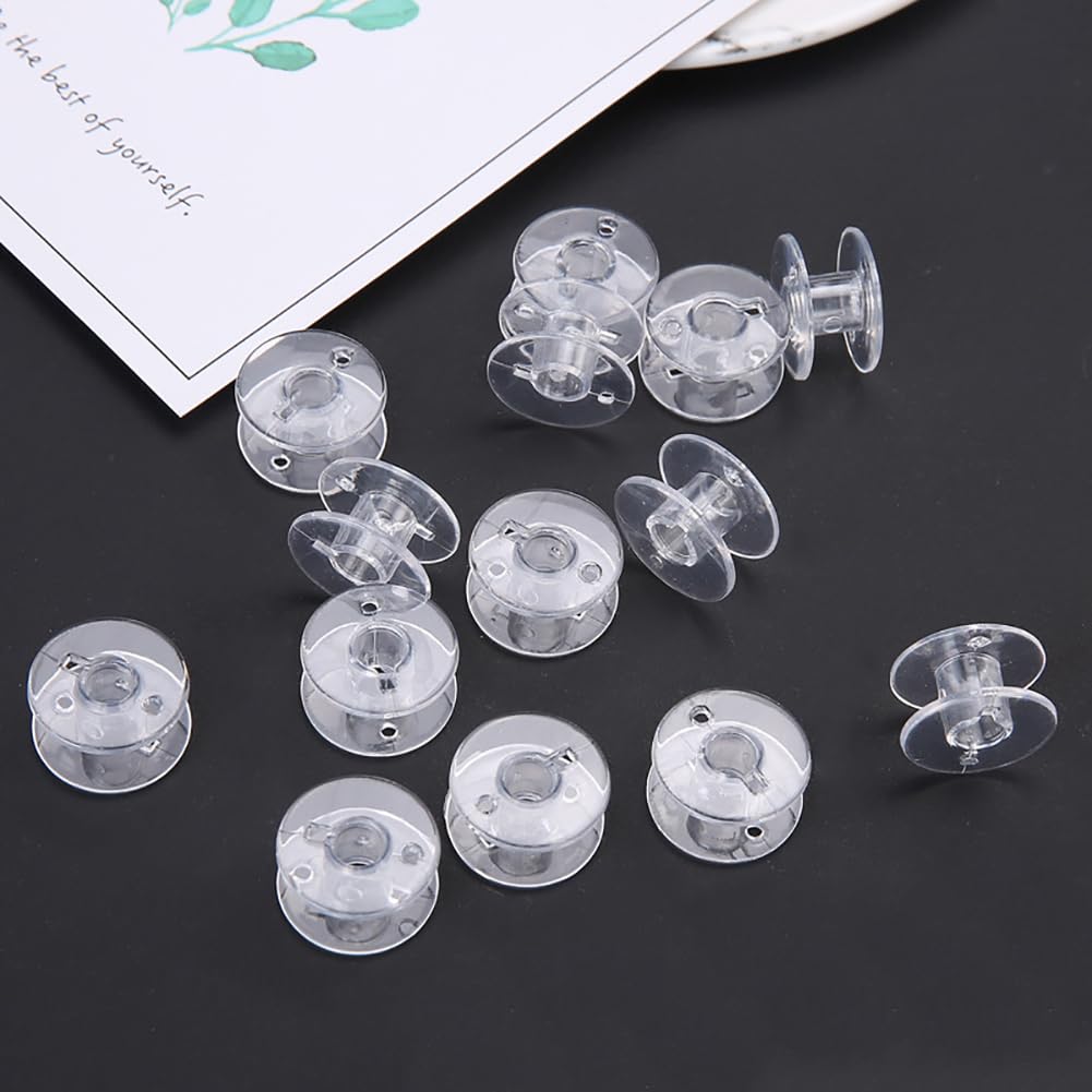 20Pcs Clear Plastic Sewing Machine Bobbins, Sa156 Bobbins, Bobbins Class 15, Compatible with Brother Singer Sewing and Embroidery Machine (20pcs Bobbins)
