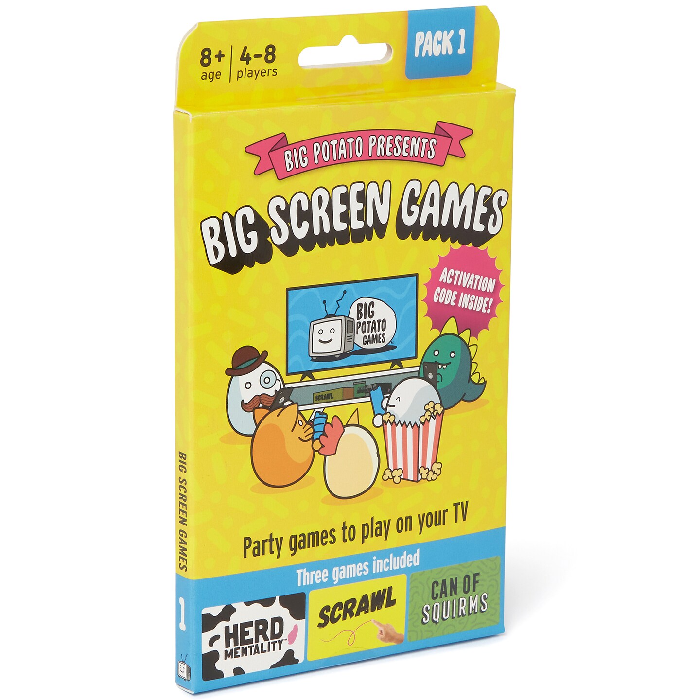 Big Potato Games: Big Screen Games Box USA - Party Games To Play on Your TV, Includes 3 Games, Family Game Night, Ages 8+, 4-8 Players