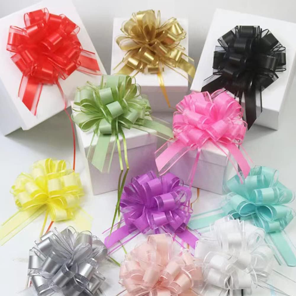6 PCS Large Pull Bows,red Gift Bow,6 inches,Christmas,Party Birthday Gift Wedding Ribbon Bows for Wrapping Boxes or Flower Decorations,Valentine&#x27;s Day Gift Decorations(red)