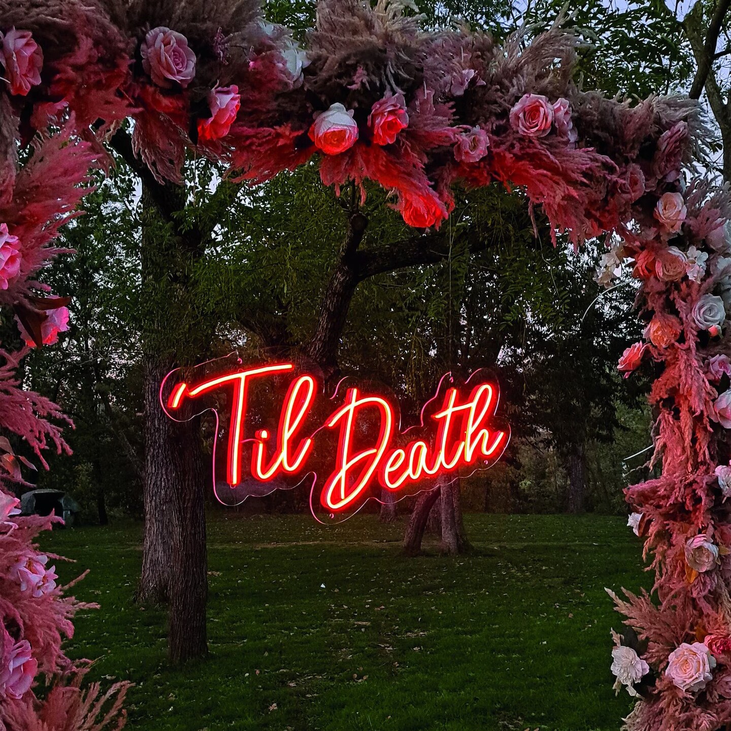 Til Death Neon Sign Custom Neon outlets Light Sign Led Custom Red Light Neon Home Room Wall Decoration Ins shop decor