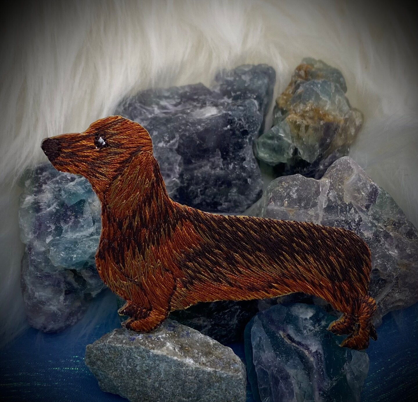 Dachshund, Weiner Sausage Dog, Embroidered, Iron on Patch