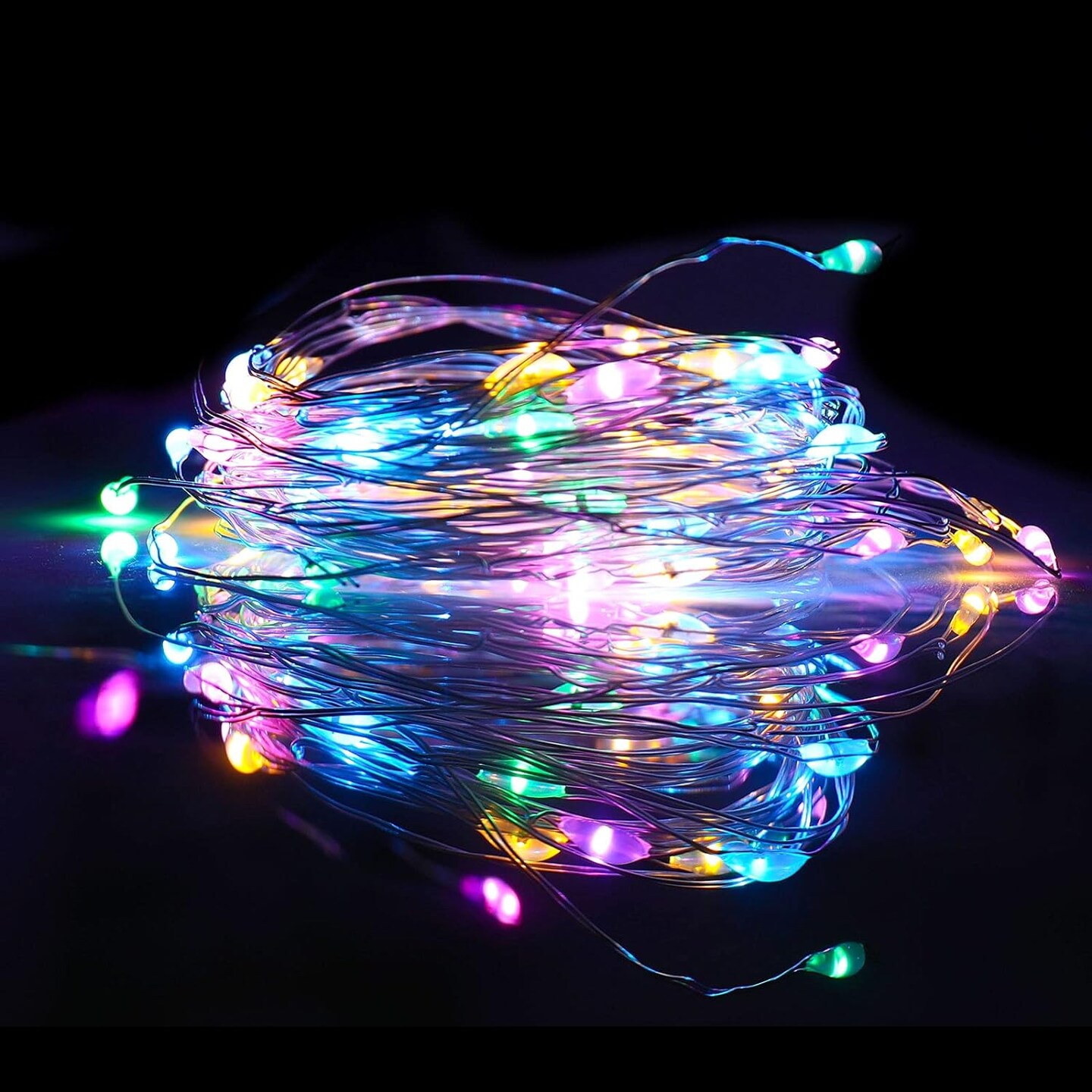 4 Pack Fairy Lights Battery Operated, String Lights 10ft 30 LEDs, Flashing and Constant Light Mode, Silver Wire Mini Lights for Festival, Christmas Decoration, Multicolor…