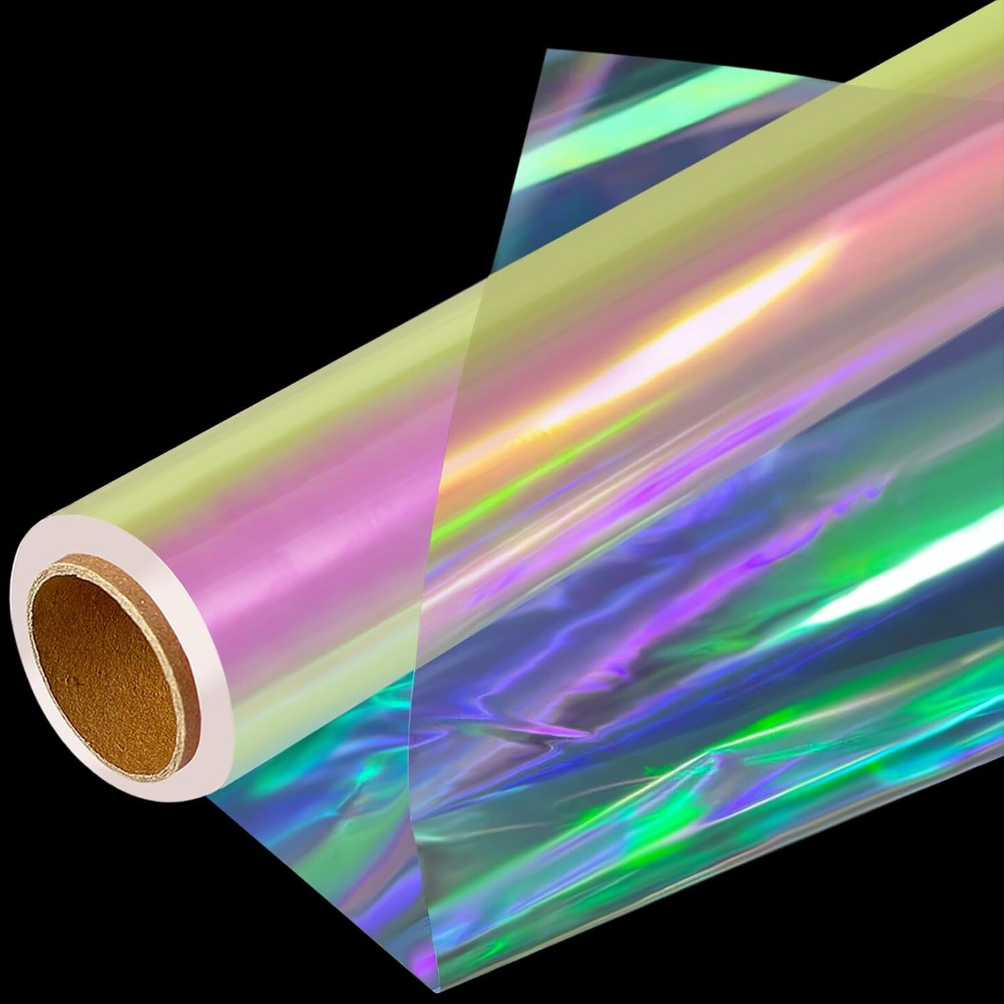 Iridescent Cellophane Wrap Roll, 34 in X 50 Ft Iridescent Cellophane Roll, Iridescent film Cellophane Wrap for Gift Baskets, Fairy Wings, DIY Crafts, Treats, Birthday, Christmas Gifts Wrapping